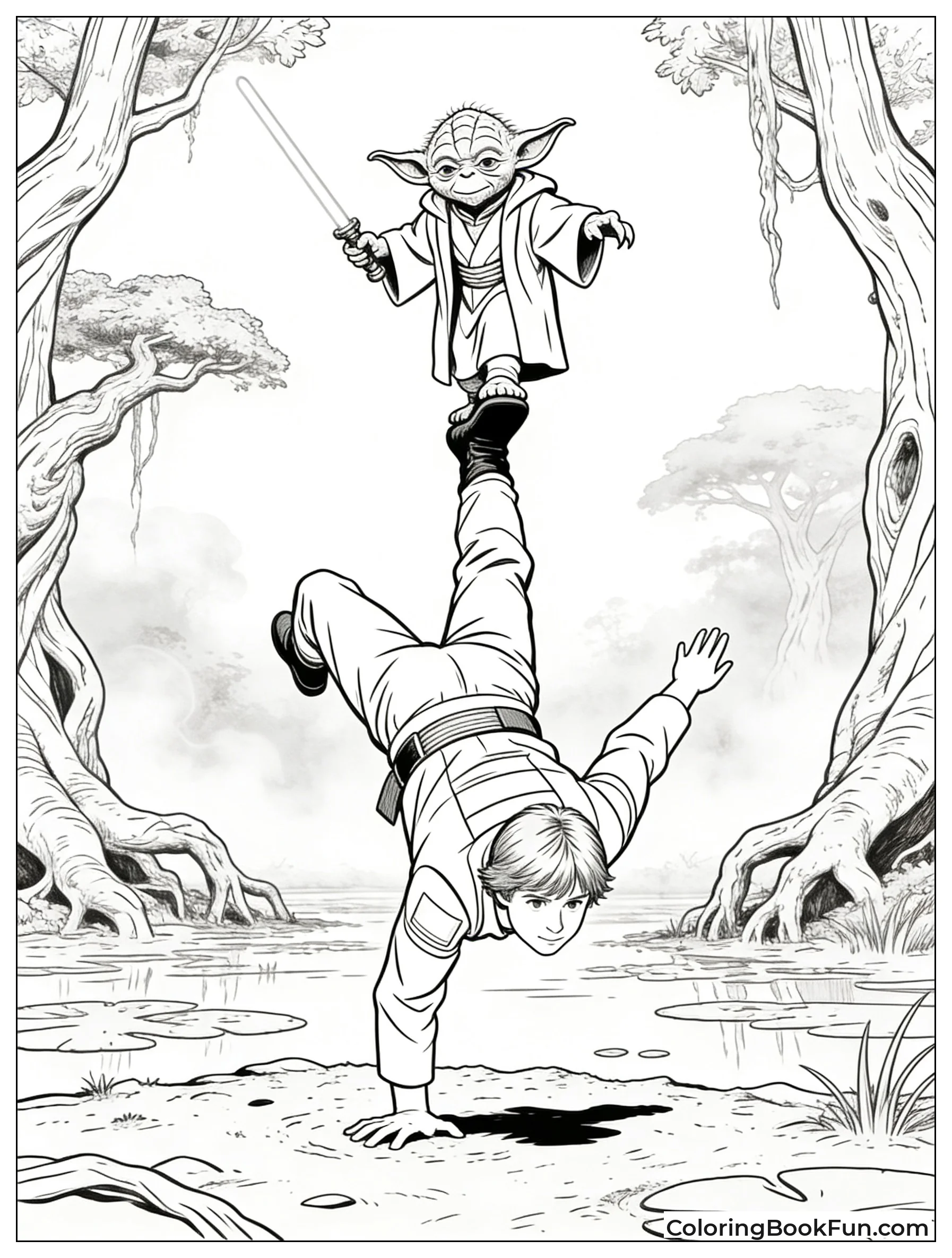 Luke Does Handstand for Yoda