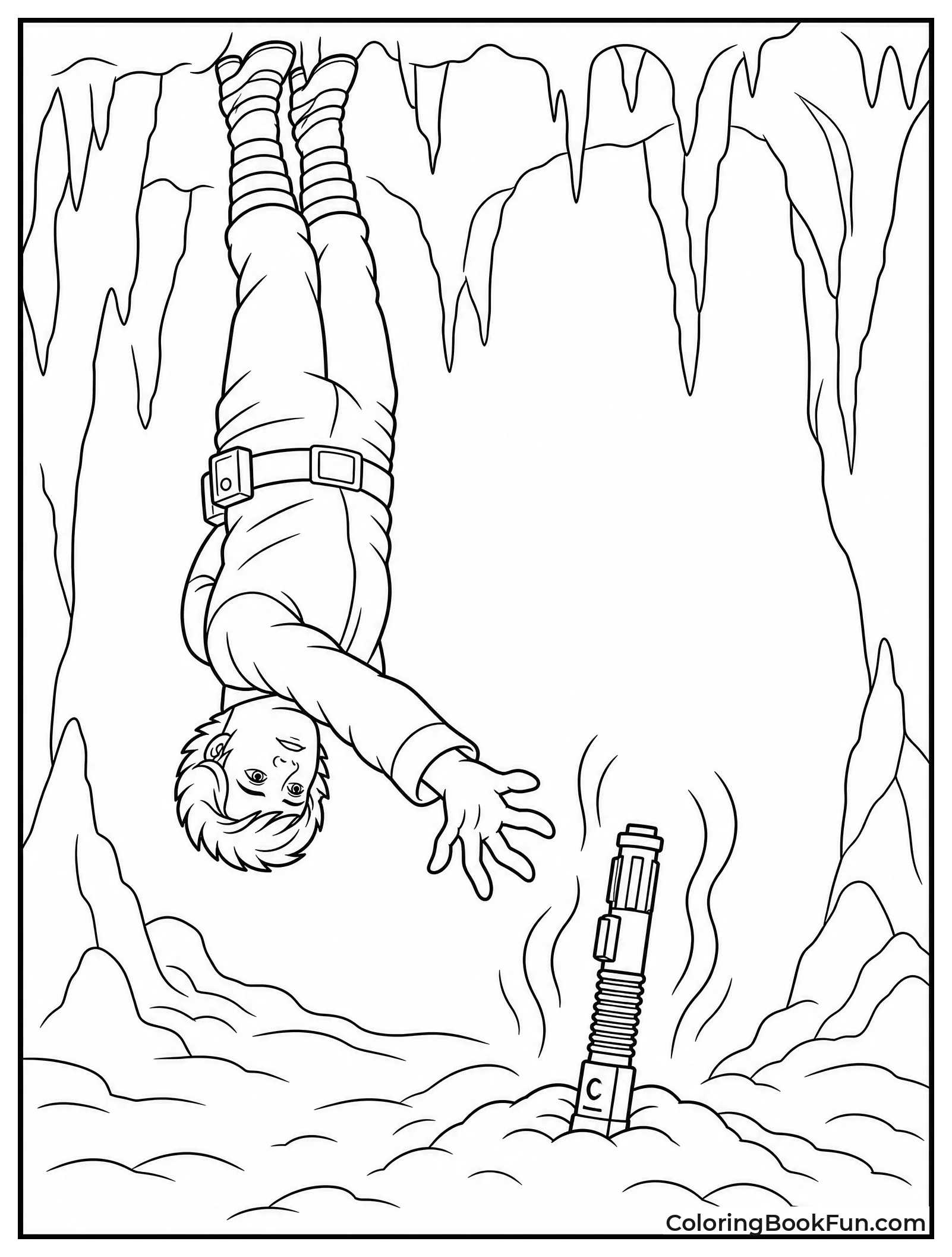 Luke Pulls Lightsaber in Wampa Cave