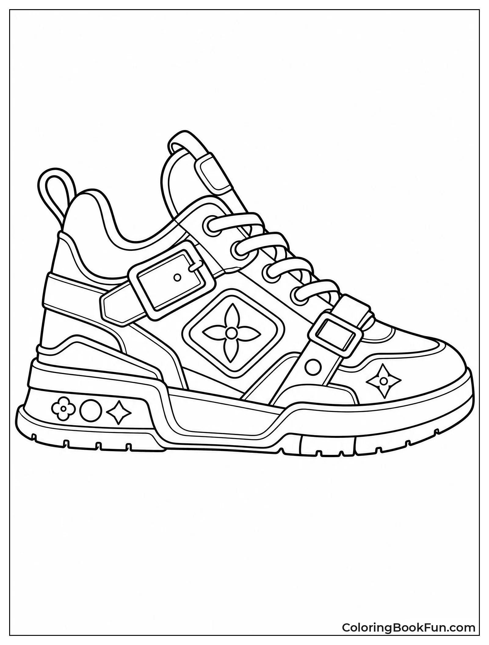 Fancy Designer Sneaker with Gold Accents