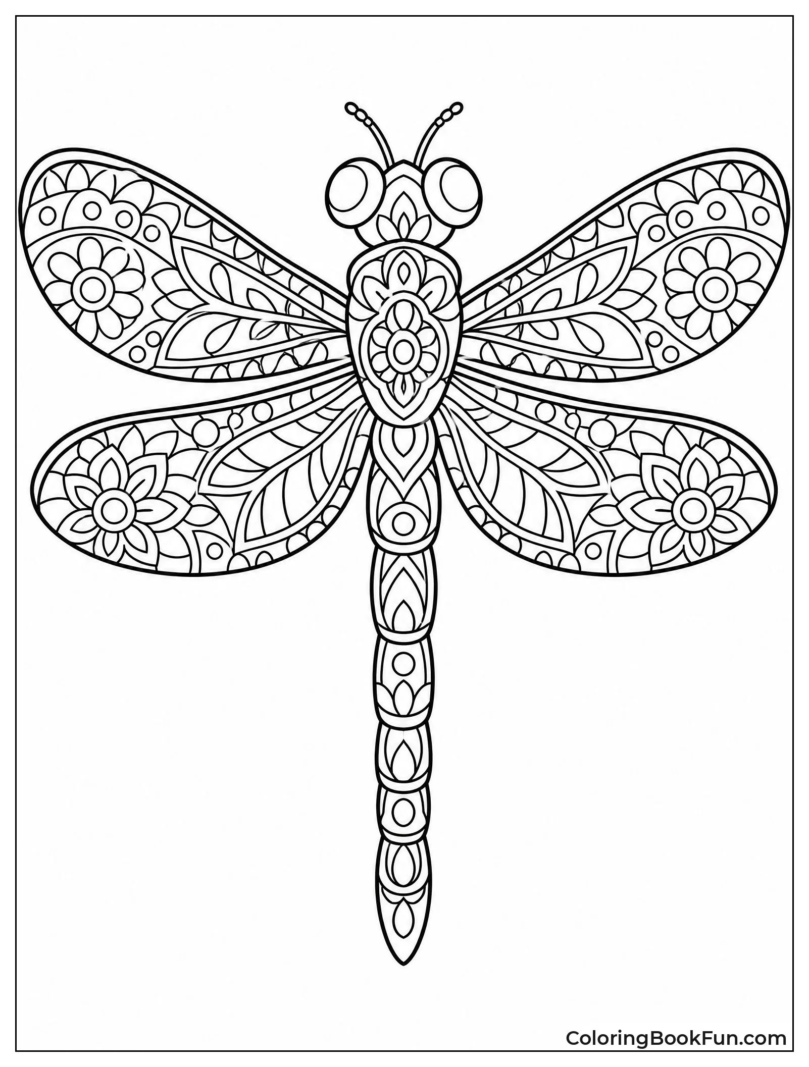 Mandala Dragonfly with Patterns