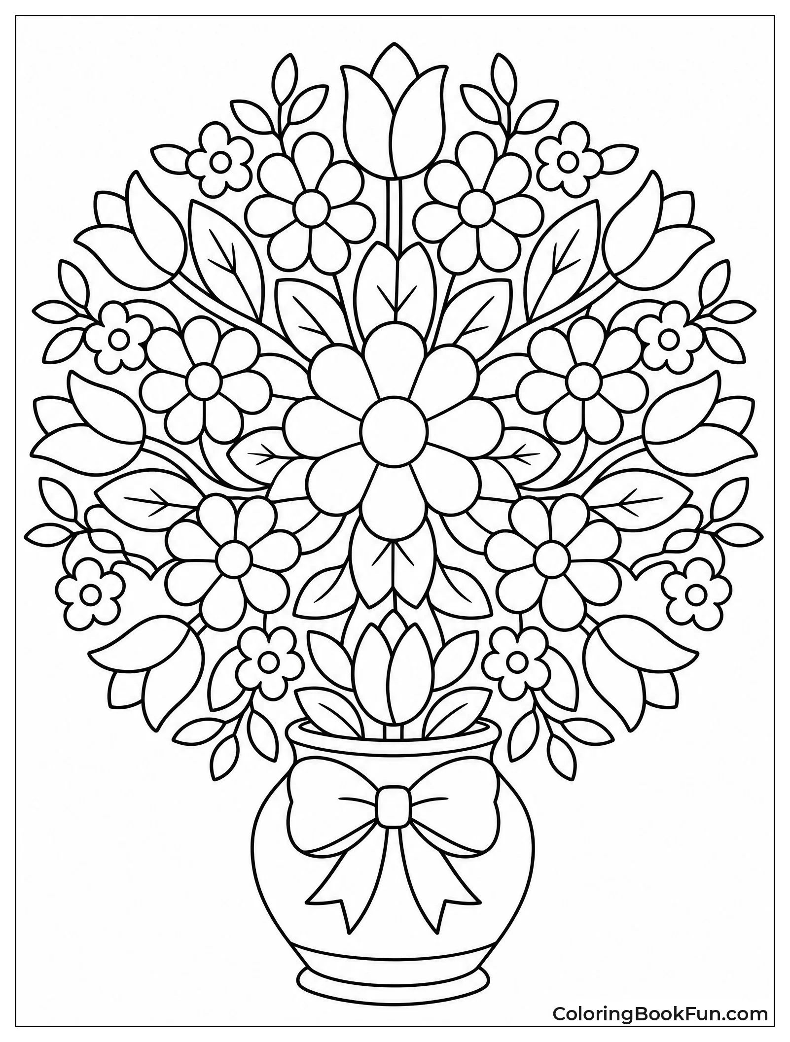 Flowers Arrange in Mandala Circle