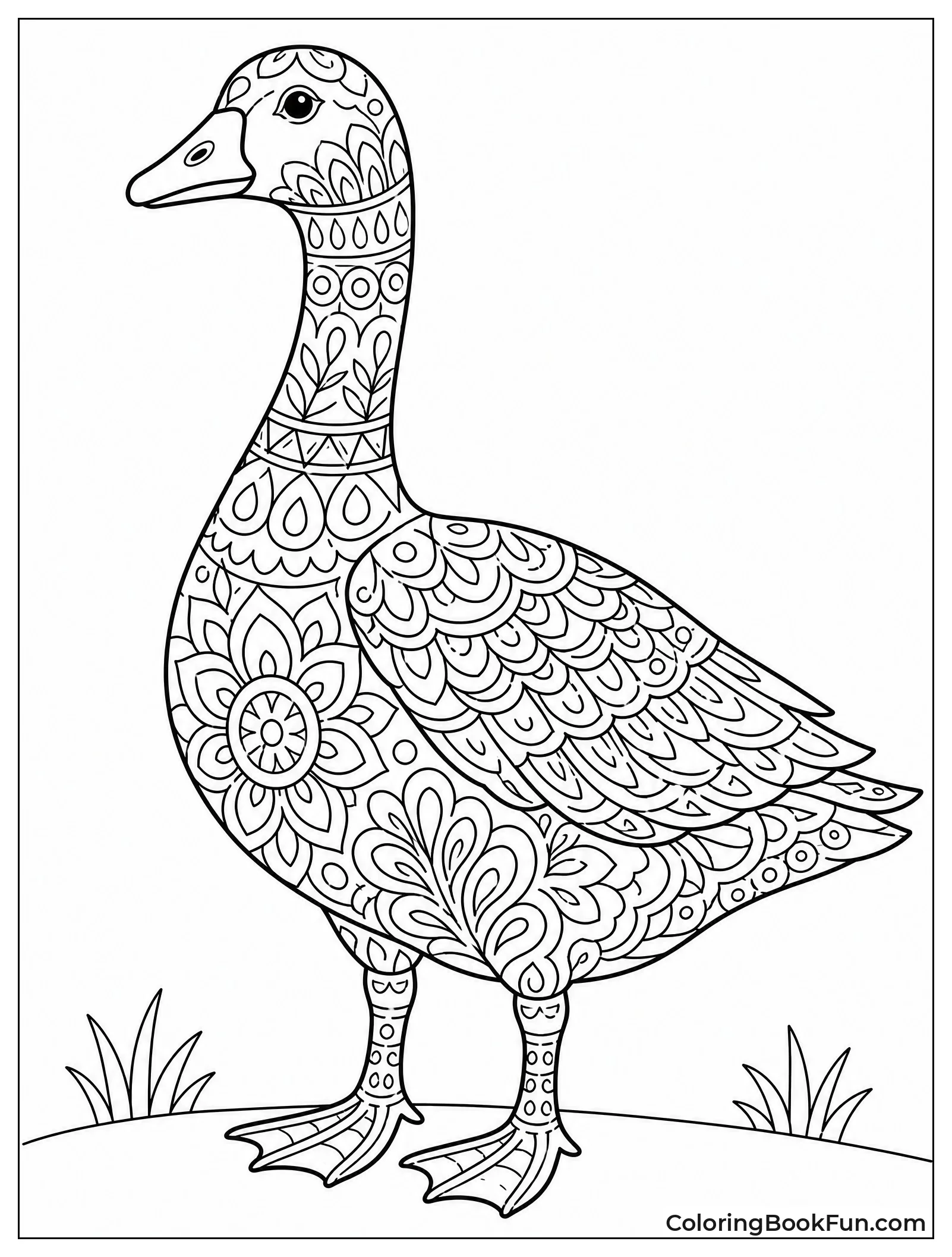 Goose Filled with Mandala Patterns