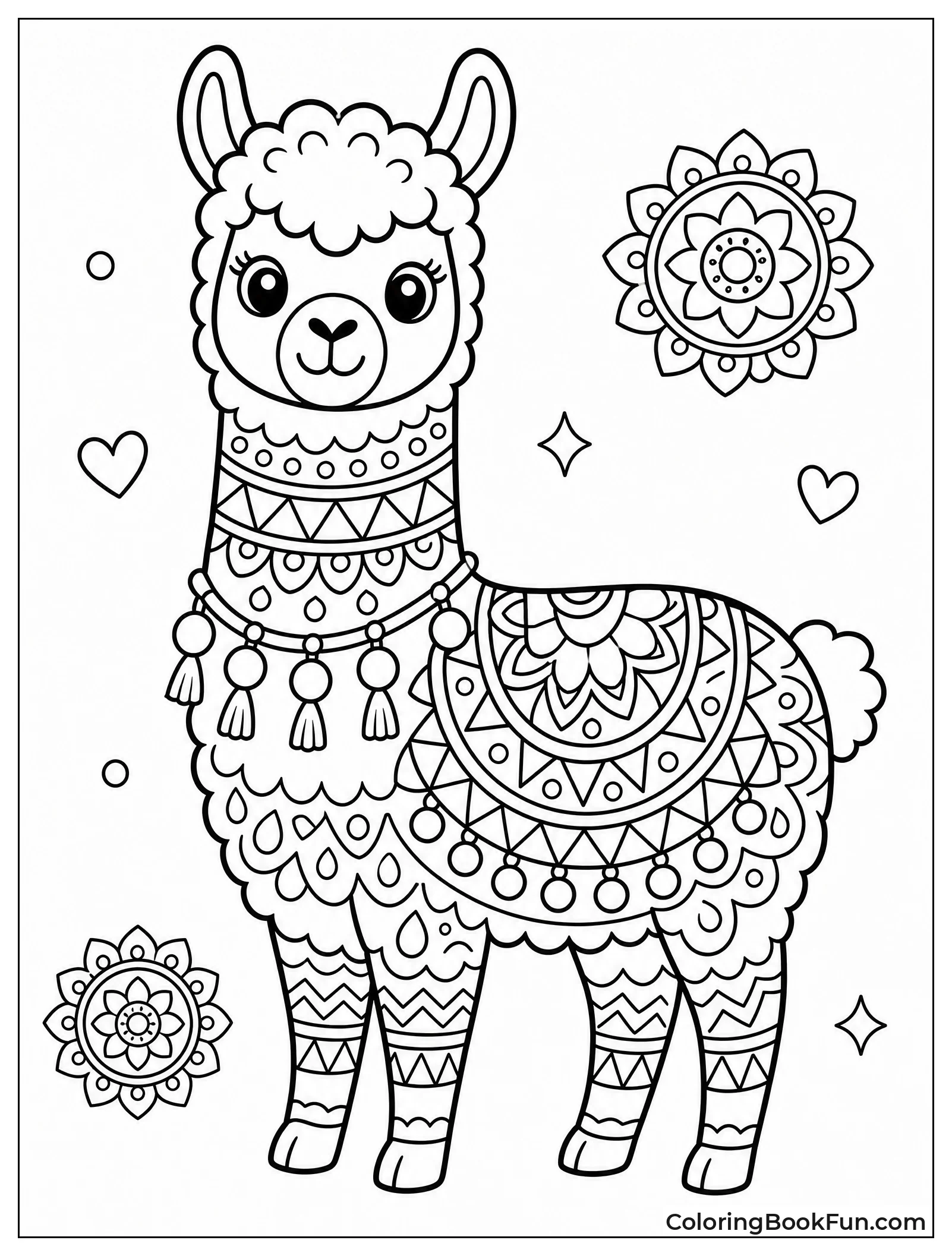 Mandala Llama with Intricate Patterns
