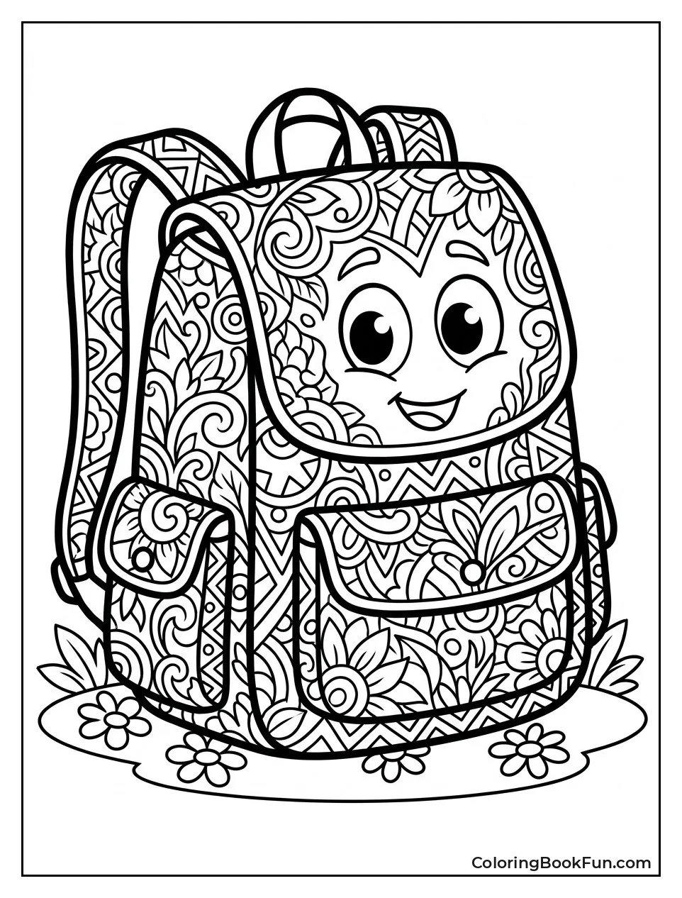 Mandala Backpack with Floral Patterns