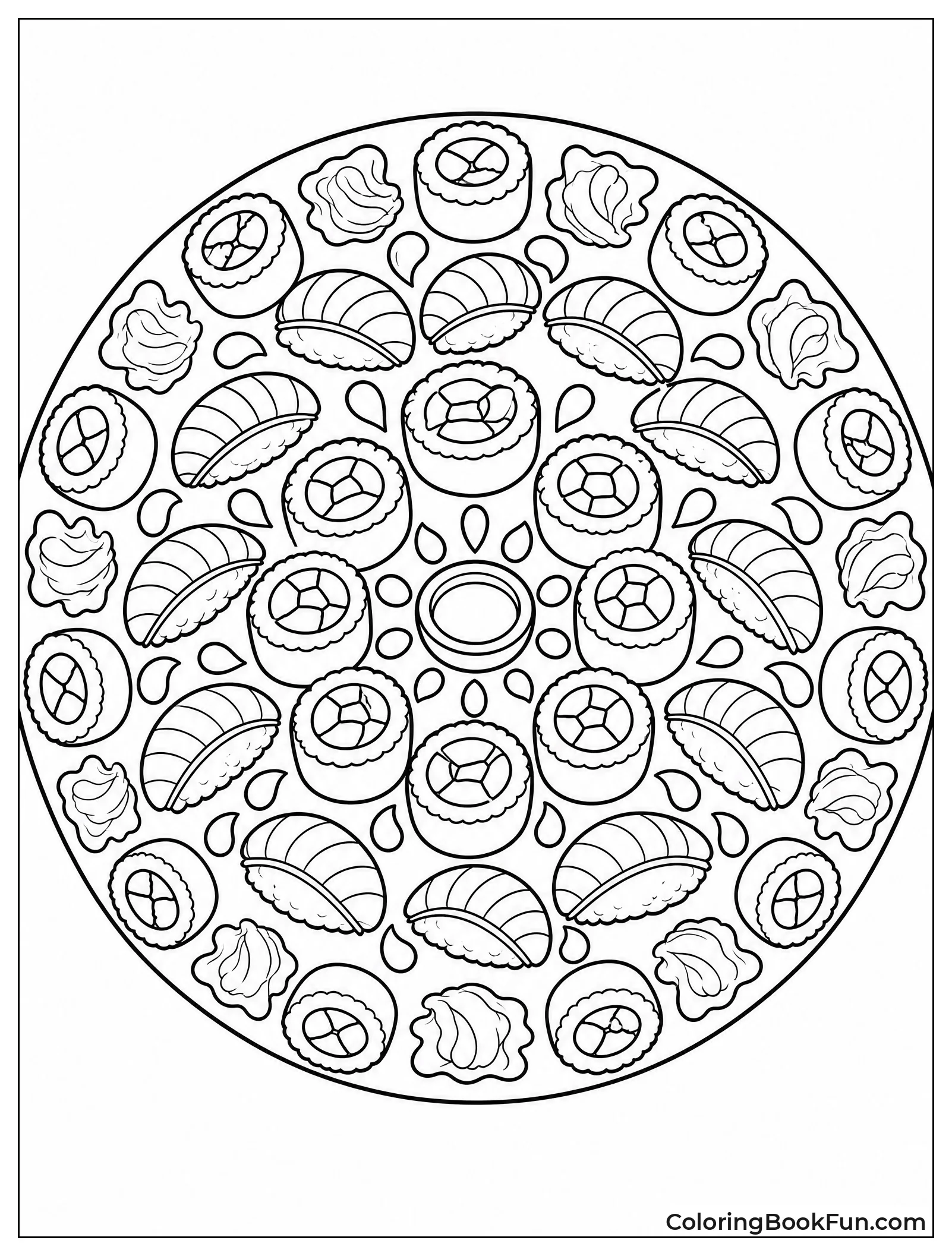Mandala Pattern of Sushi