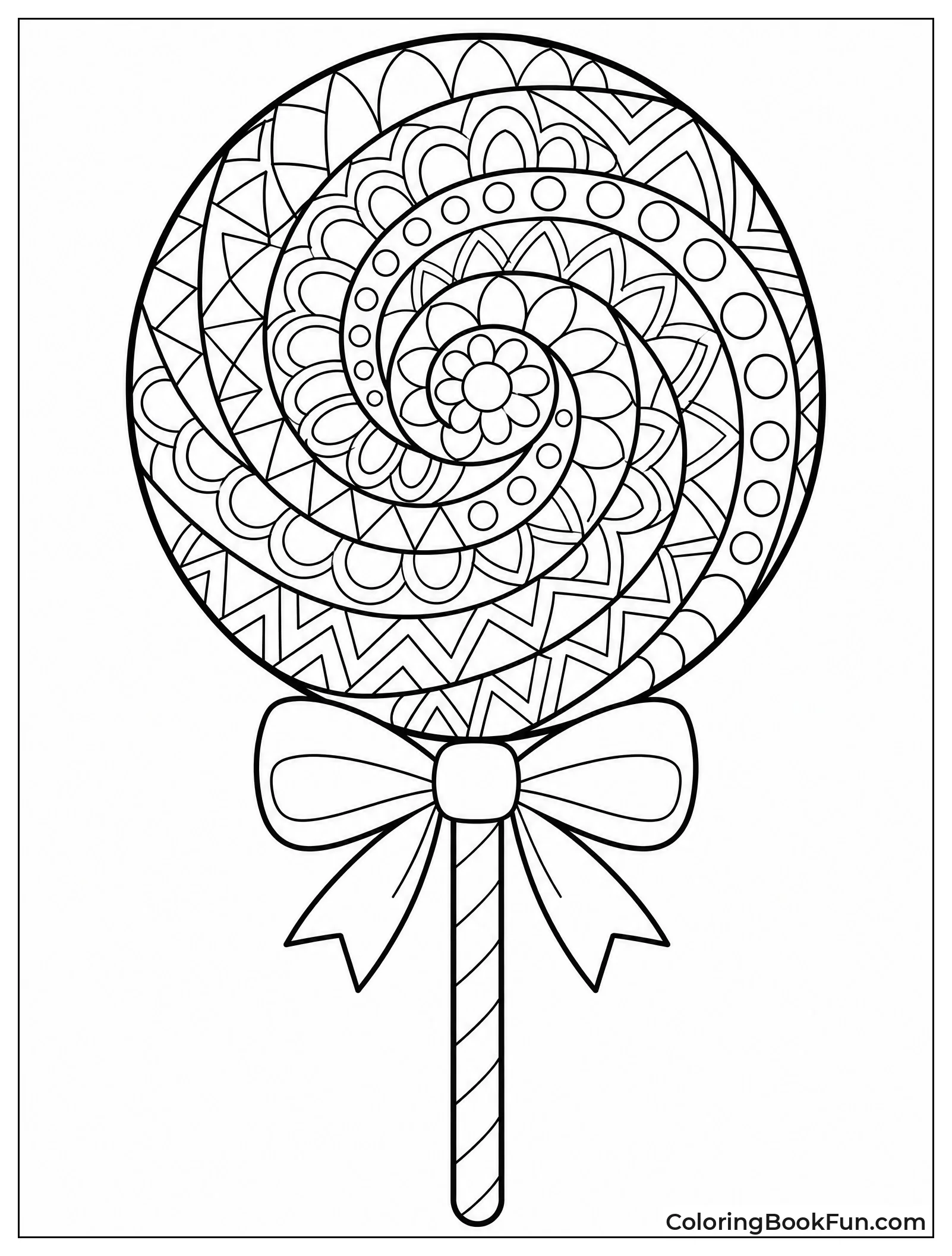 Mandala Pattern on a Swirl Lollipop