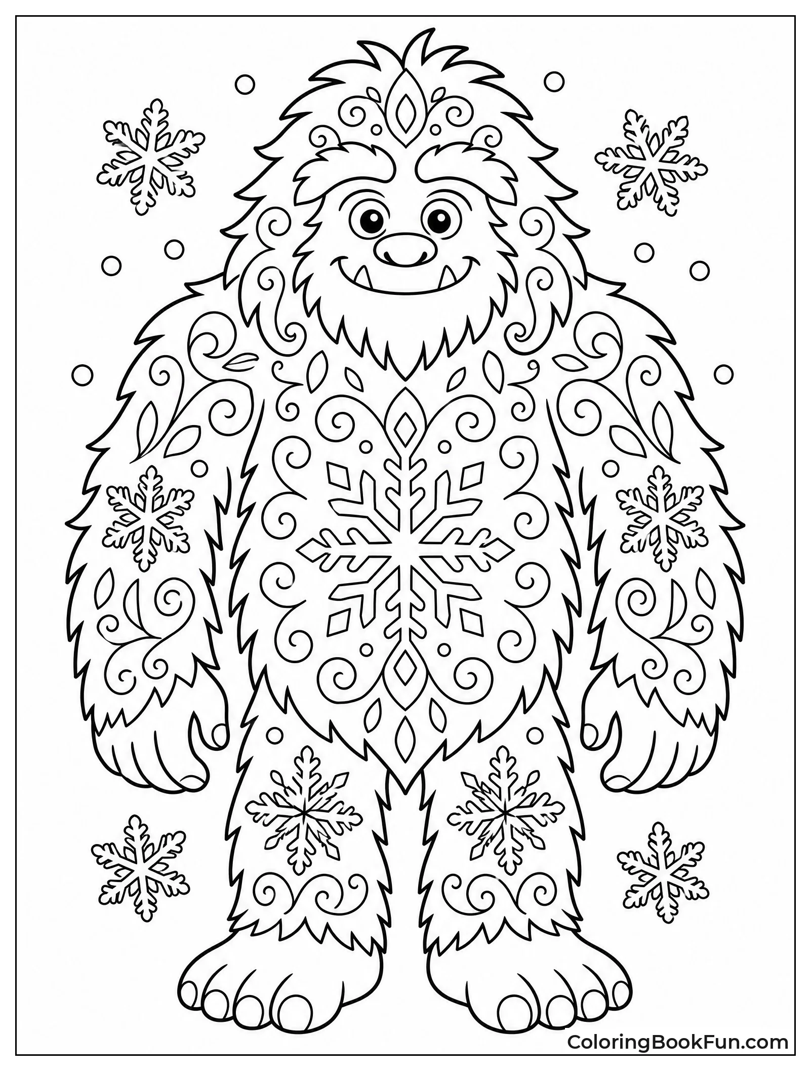 Intricate Mandala Yeti Pattern