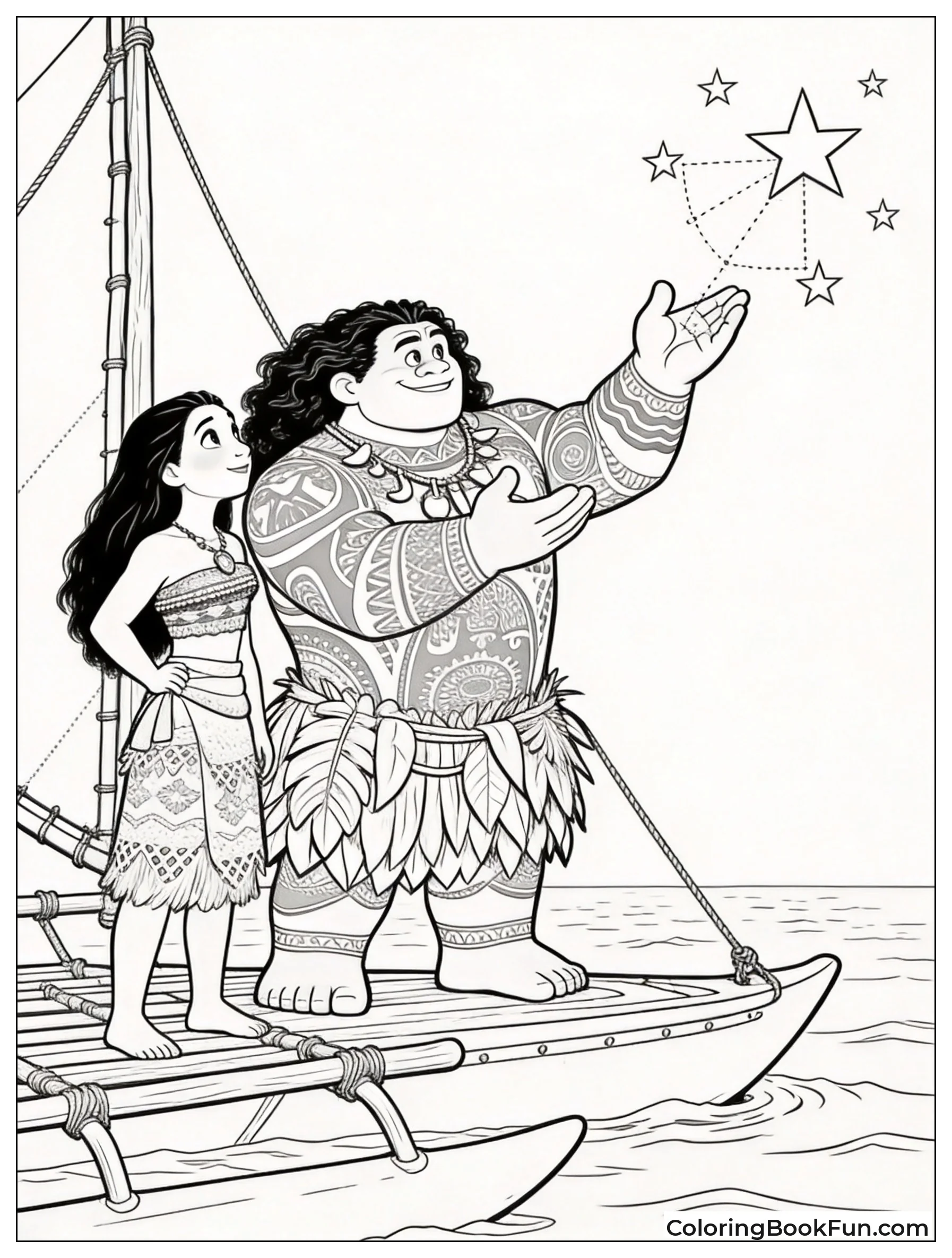 Maui Teaches Moana Ocean Navigation
