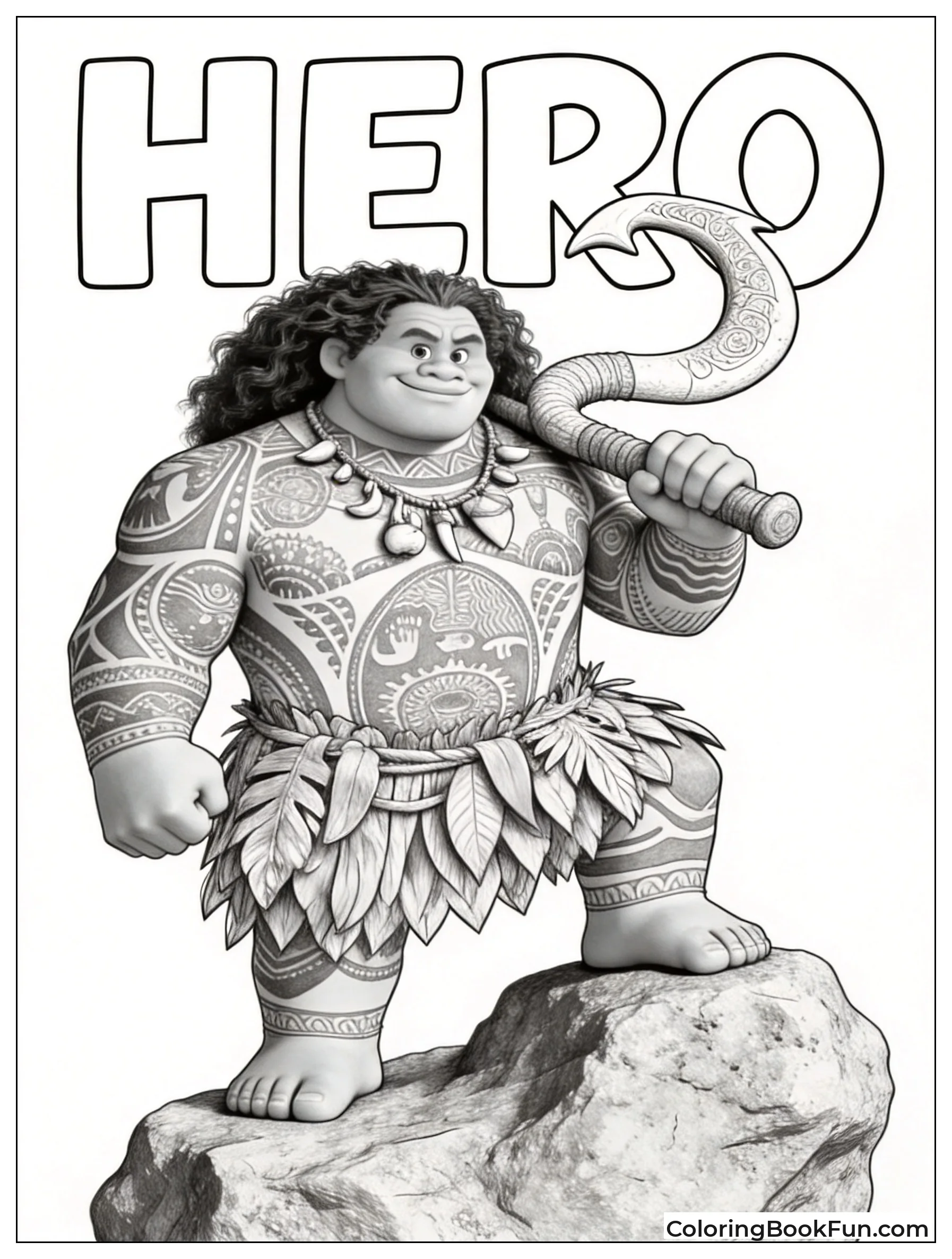 Maui Stands in Victory Pose