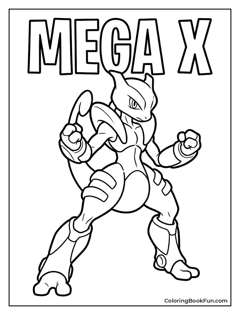 Mega Mewtwo X Stands in Fierce Armor