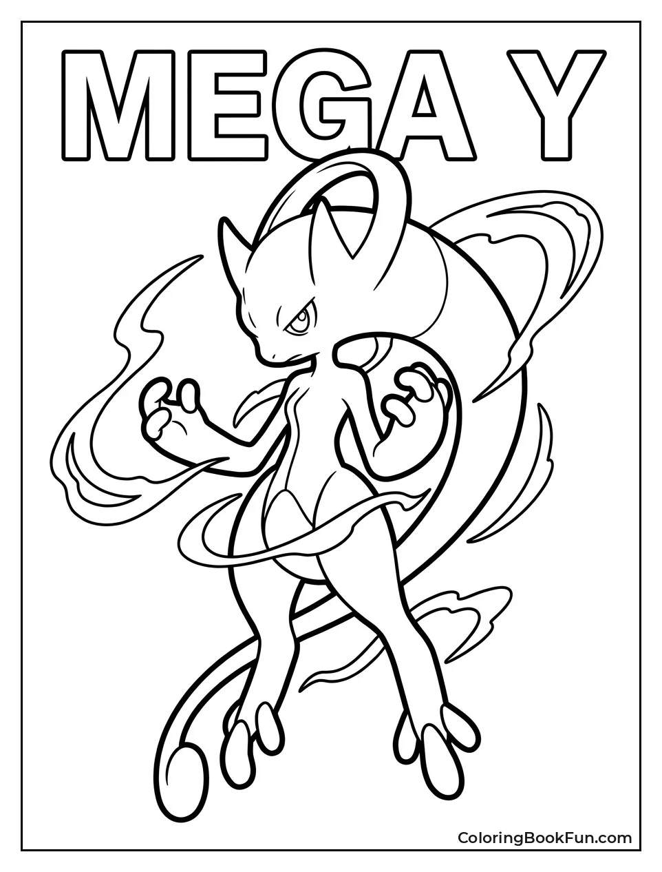 Mega Mewtwo Y Floats with Graceful Psychic Aura