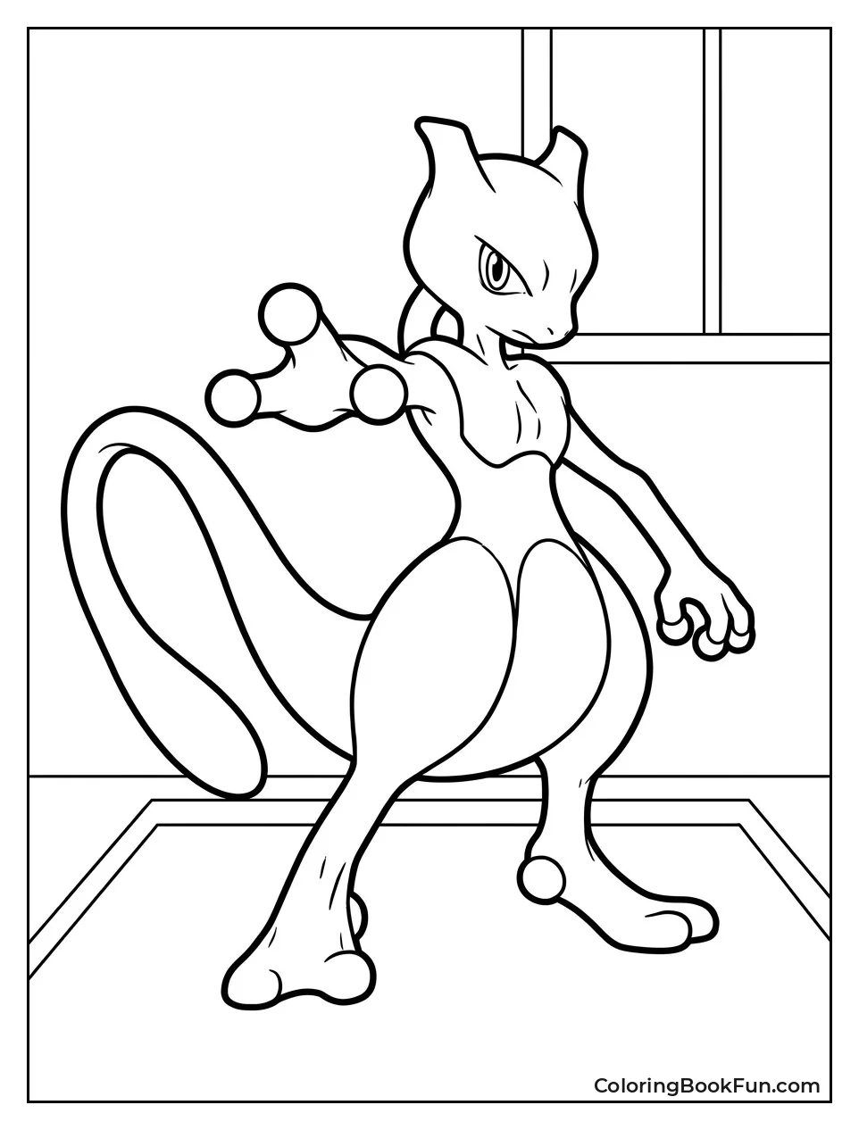 Mewtwo Strikes Dynamic Martial Arts Pose