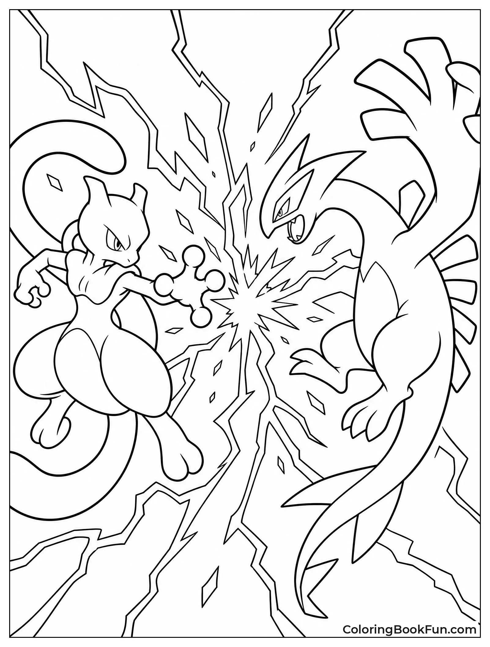 Mewtwo Clashes with Legendary Pokemon in Battle