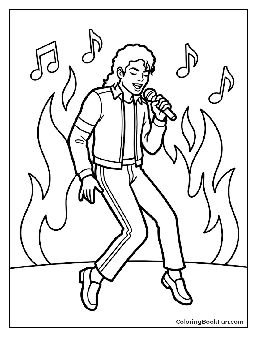 Michael Dancing on Fiery Stage