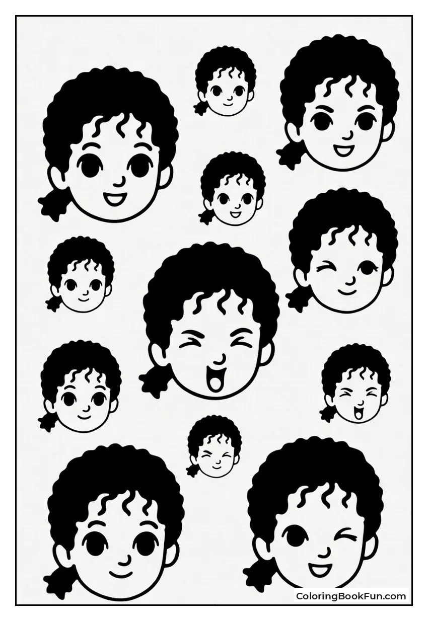 Kawaii Michael Jackson Emoji Faces