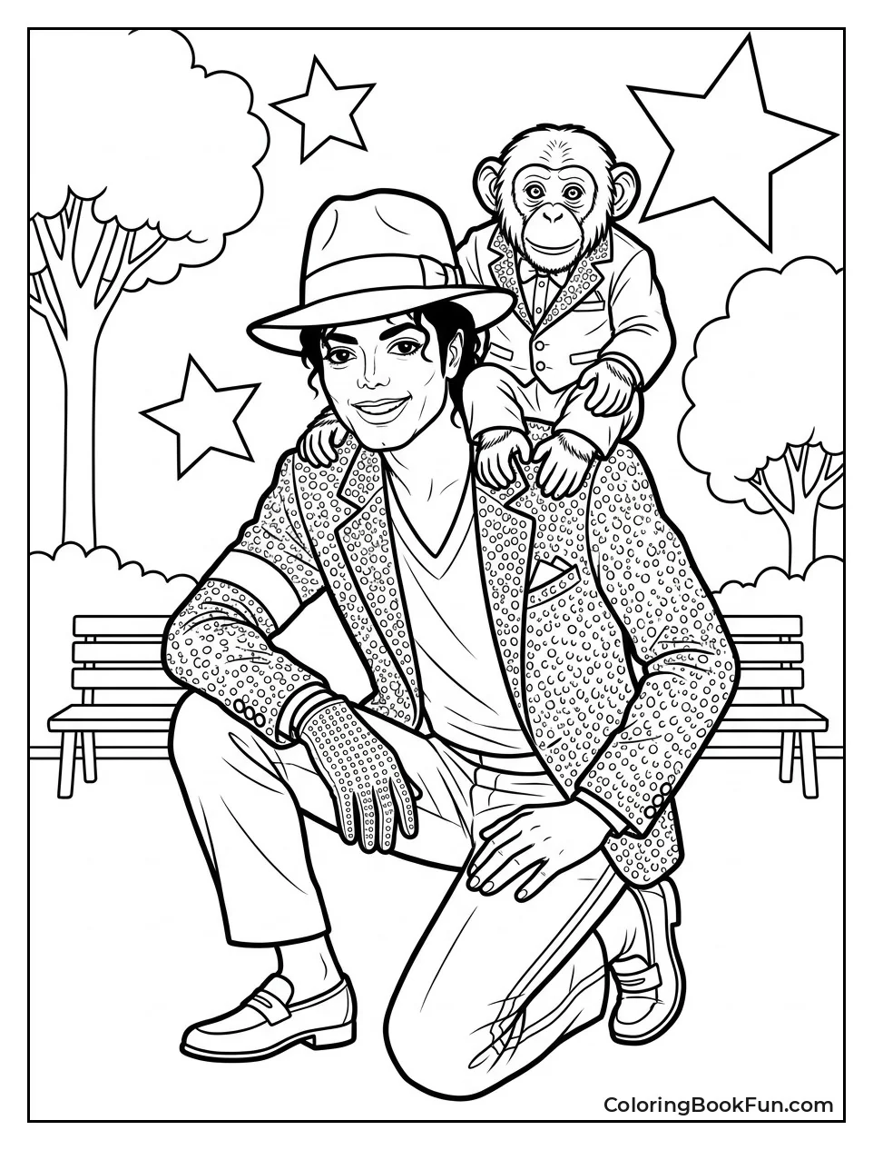 Michael and Bubbles in Outfits
