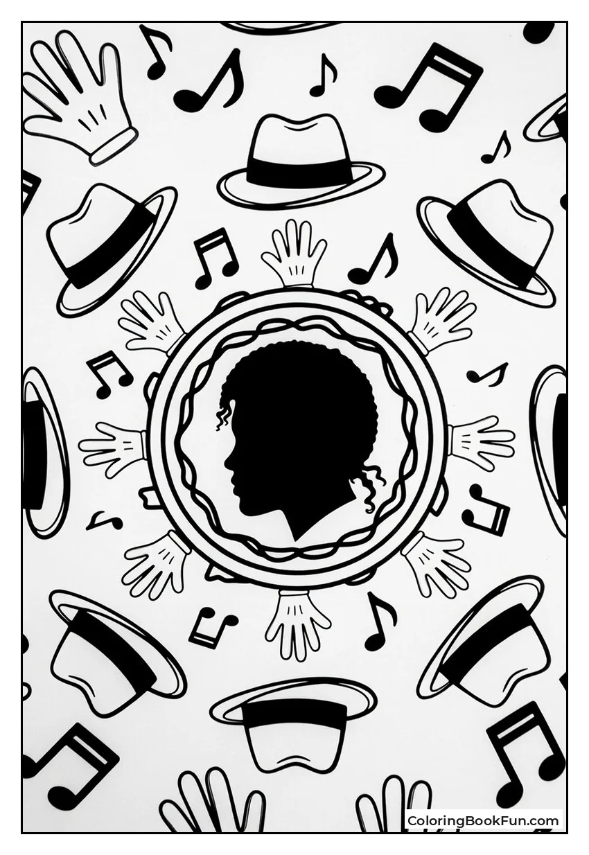 Music Note Mandala with Hats
