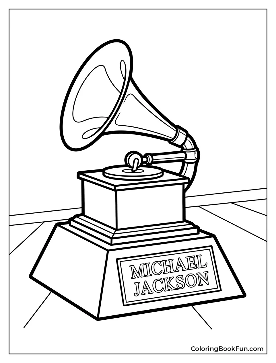 Golden Grammy Trophy on Pedestal