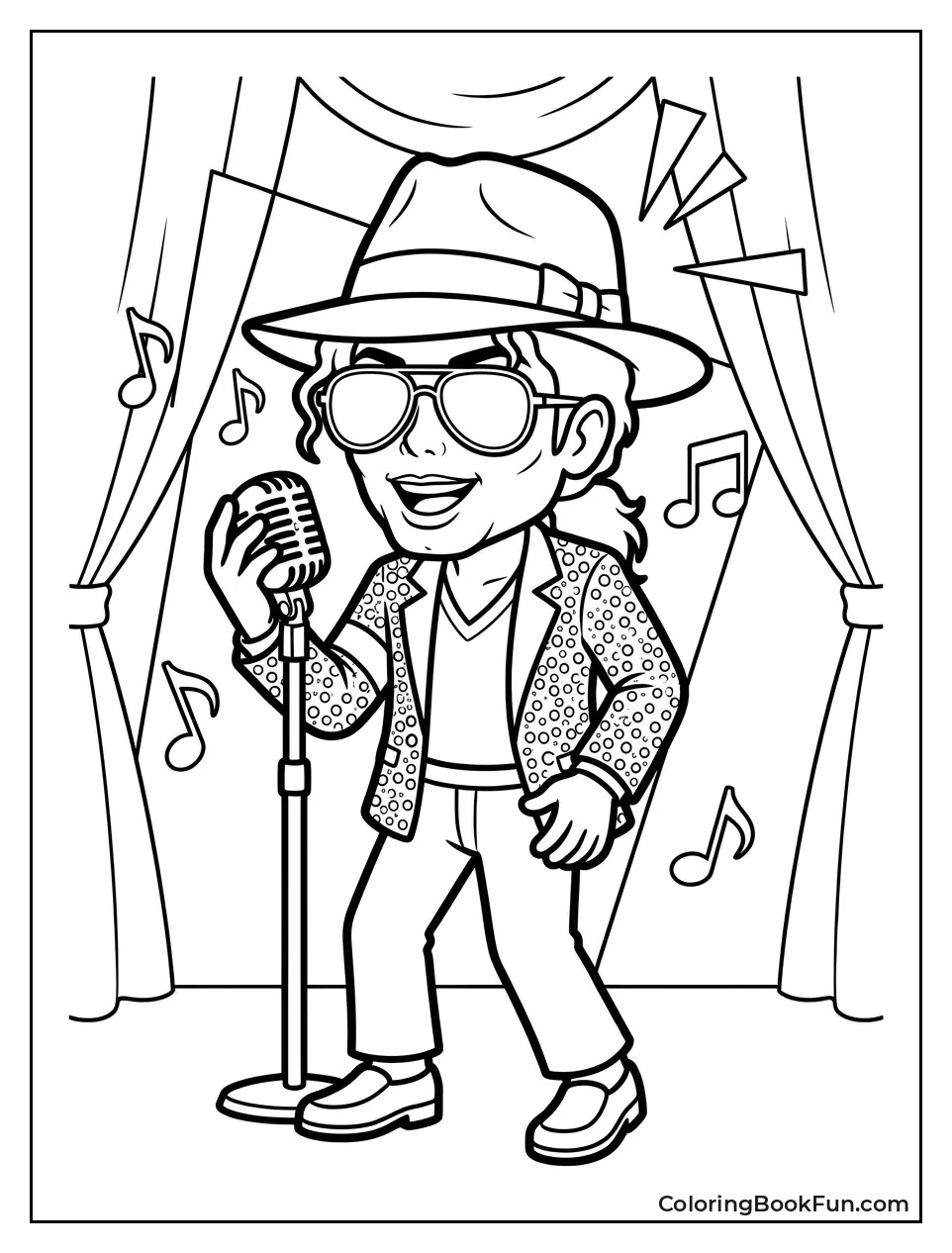 Cartoon Michael Singing on Mic