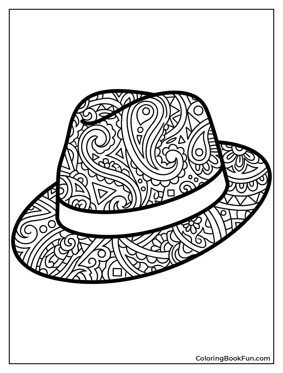 Zentangle Pattern on Fedora Hat