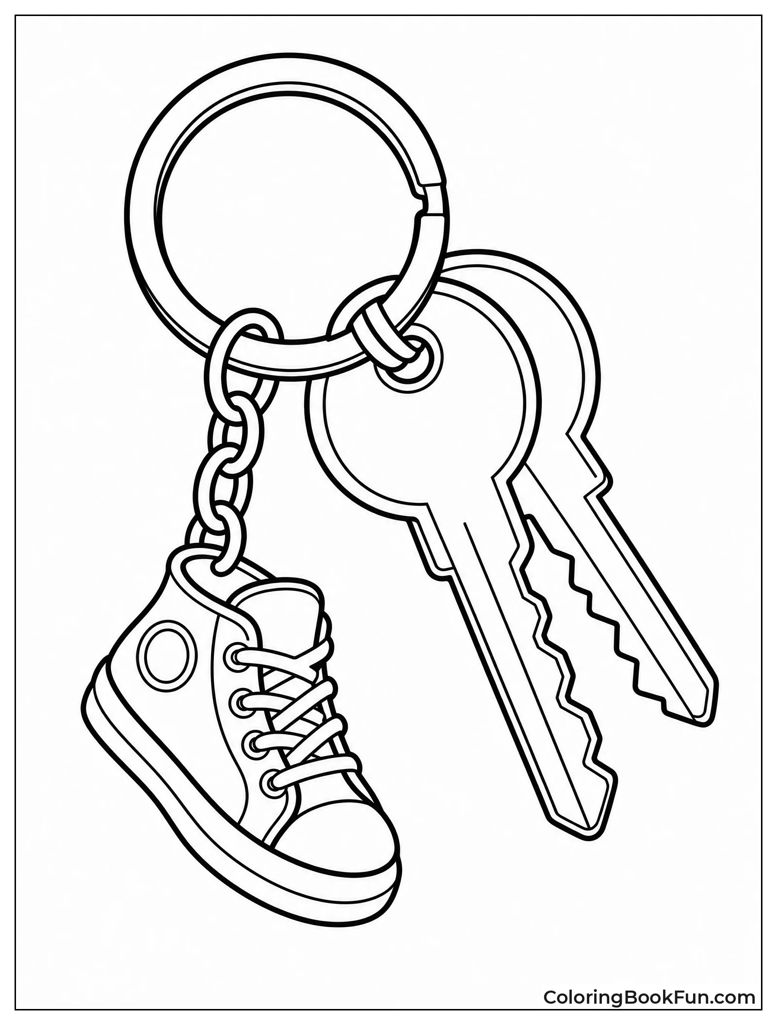 Tiny Sneaker Keychain Next to Keys