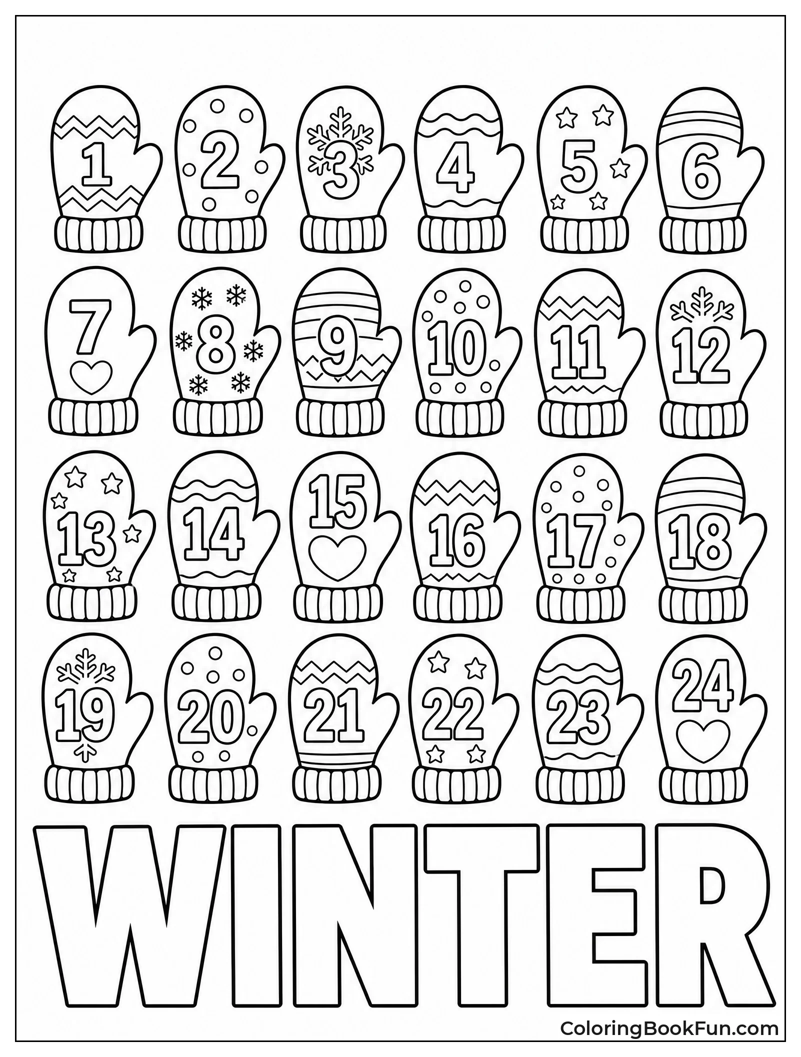 Mitten Advent Calendar for Christmas