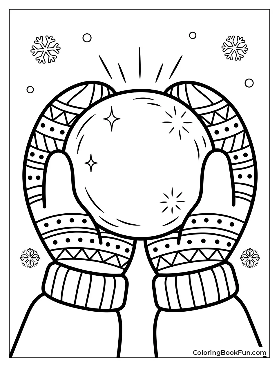 Hands Holding a Sparkling Snowball