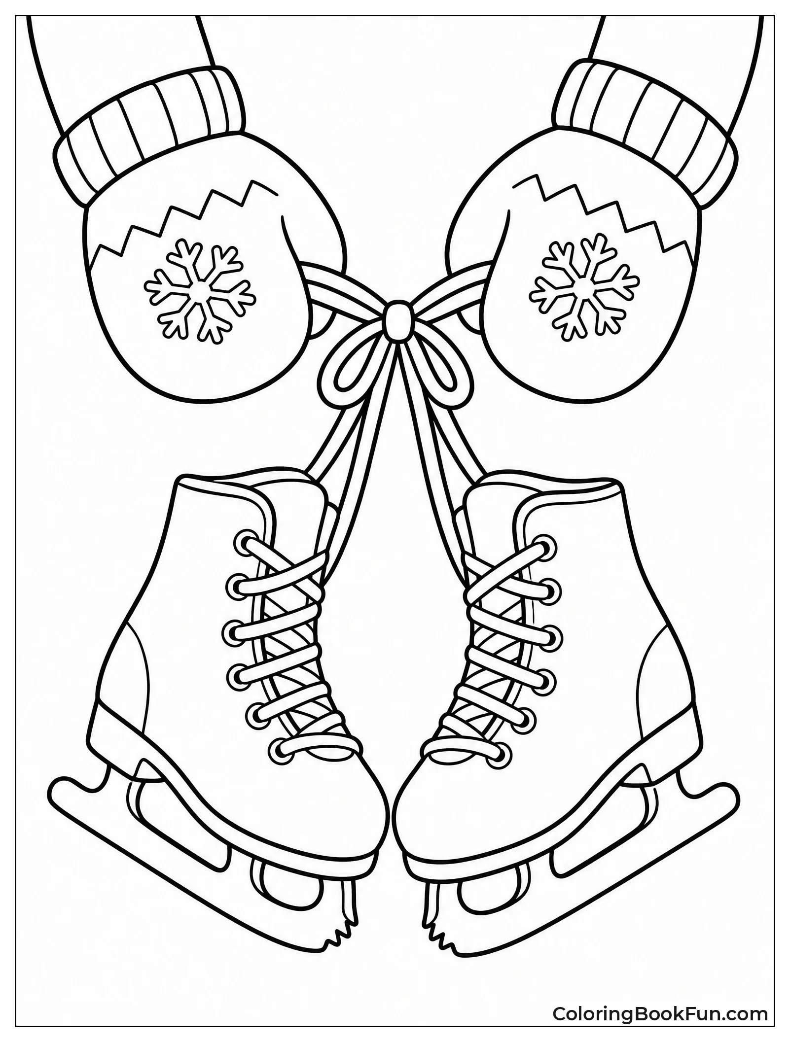 Mittens Holding Ice Skate Laces