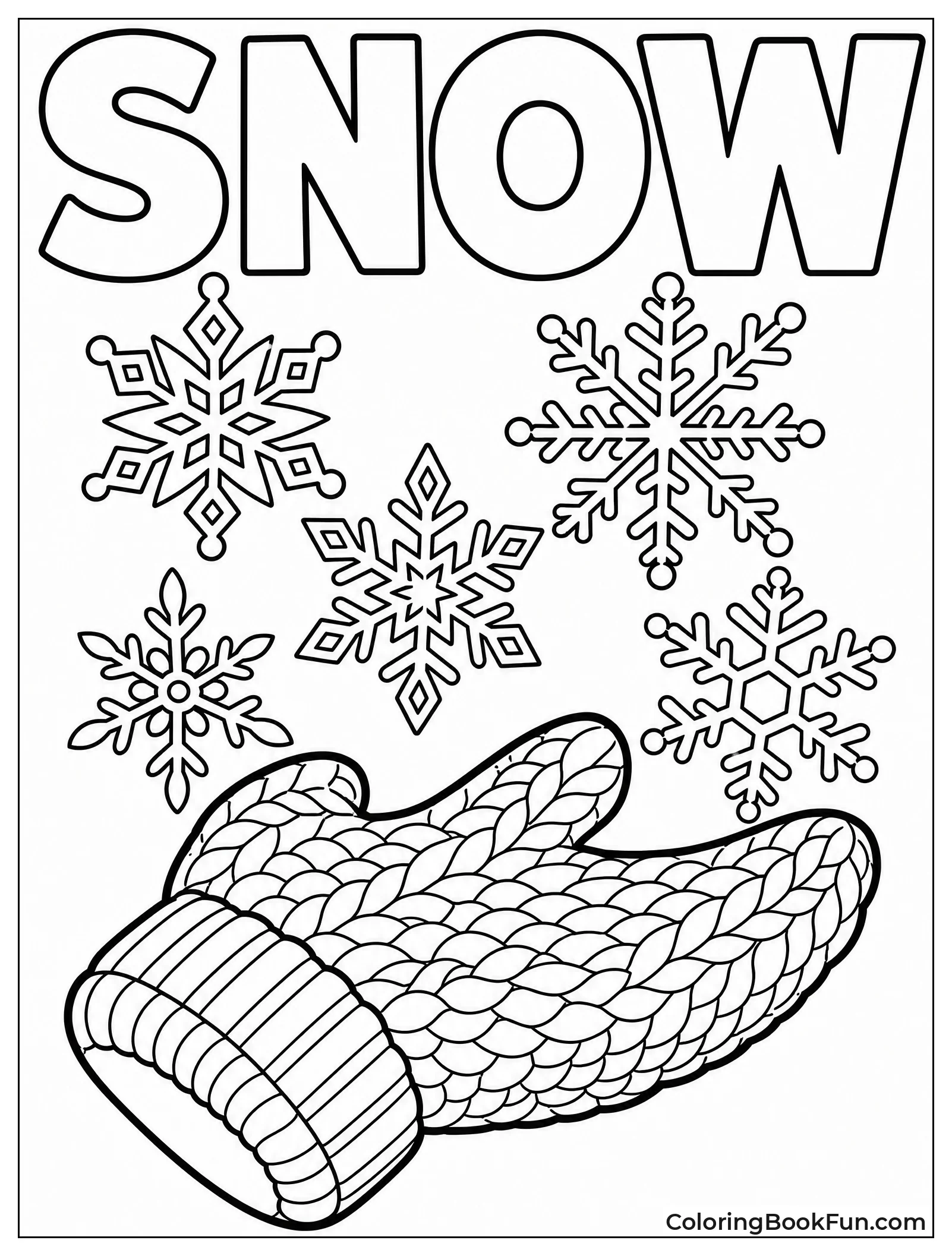 Mitten Catching Intricate Snowflakes