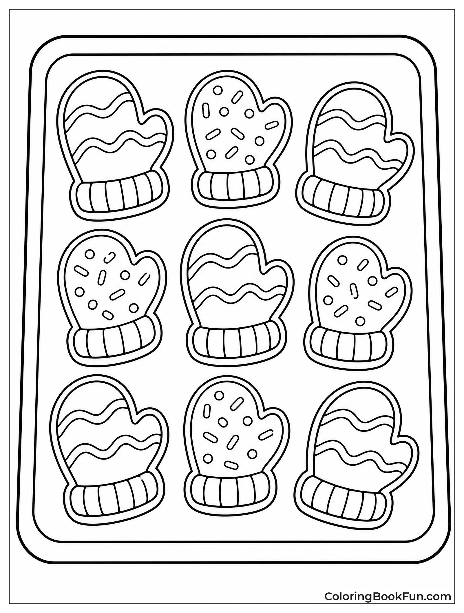 Tray of Mitten Shaped Cookies