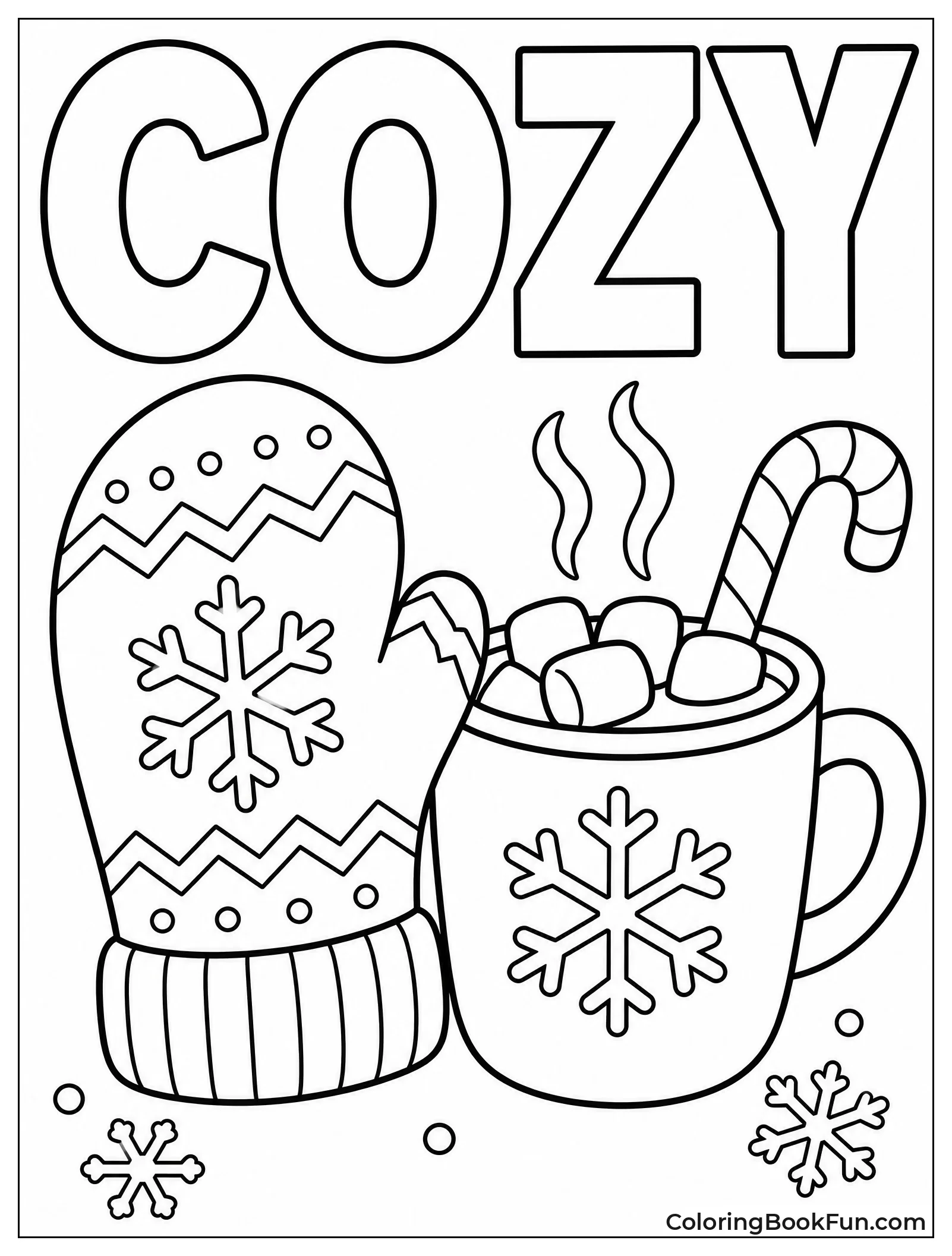 Mitten Next to Hot Cocoa Mug