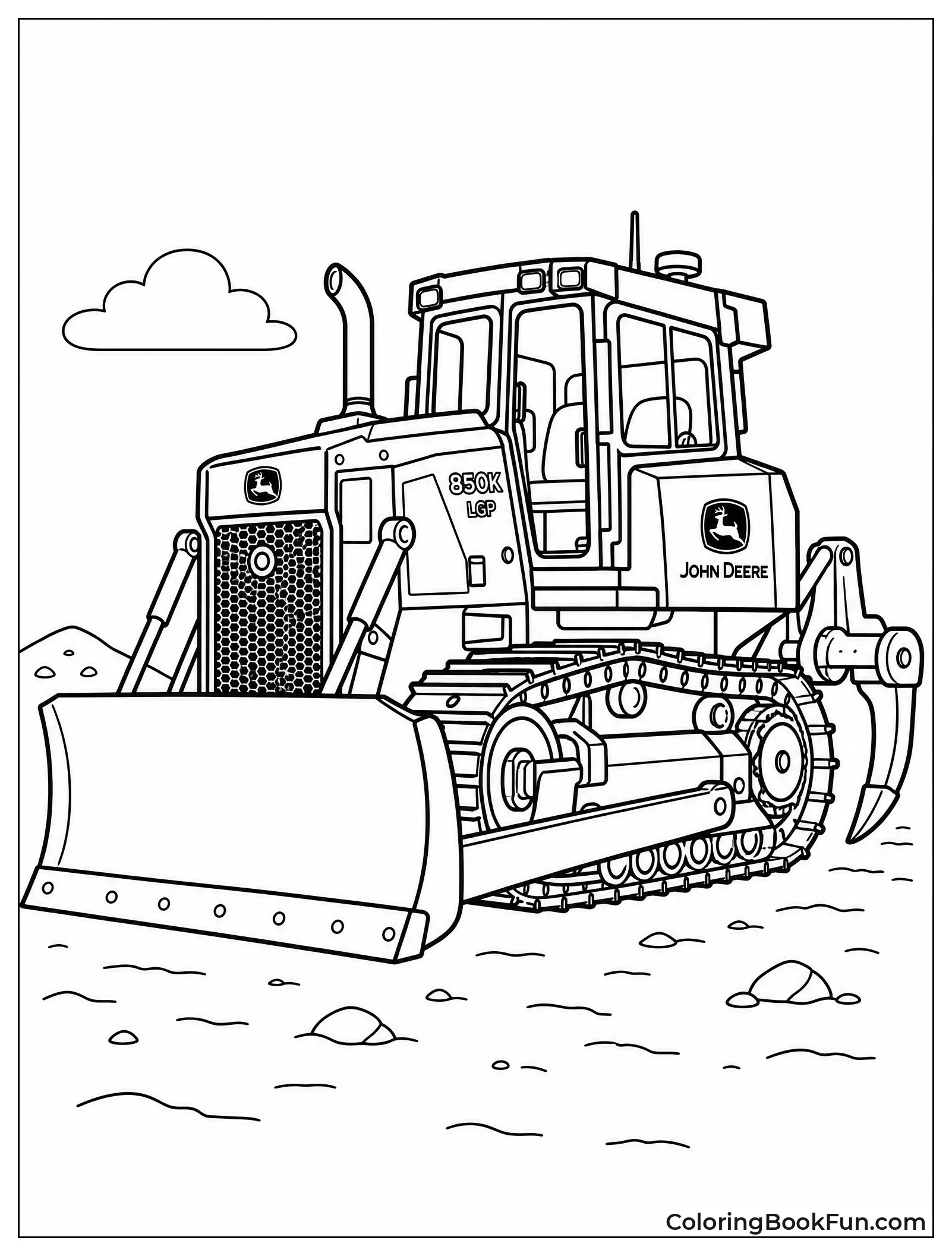 Modern John Deere Bulldozer Working