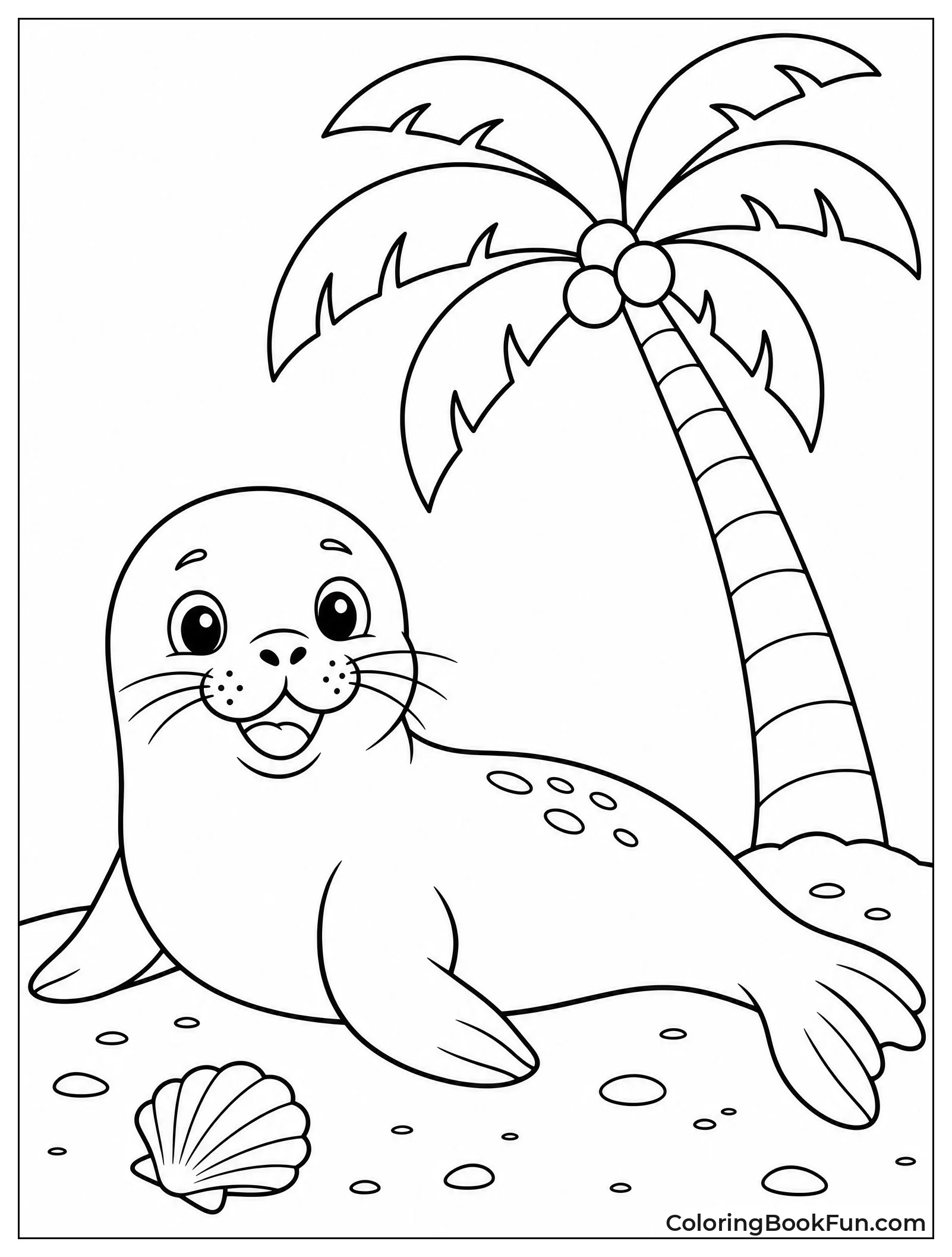 Monk Seal on Tropical Sand