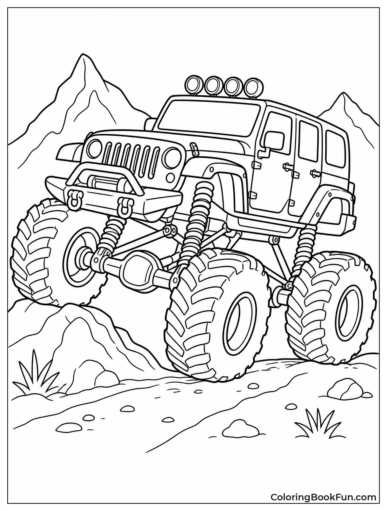 Monster Truck Jeep Bounces High