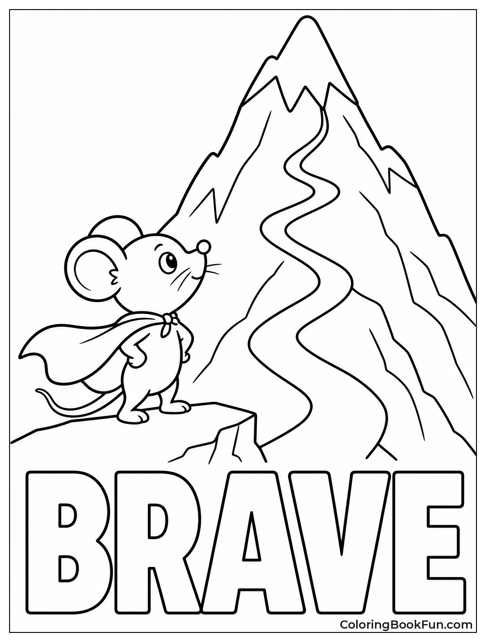 Brave Mouse Stands Tall by Mountain