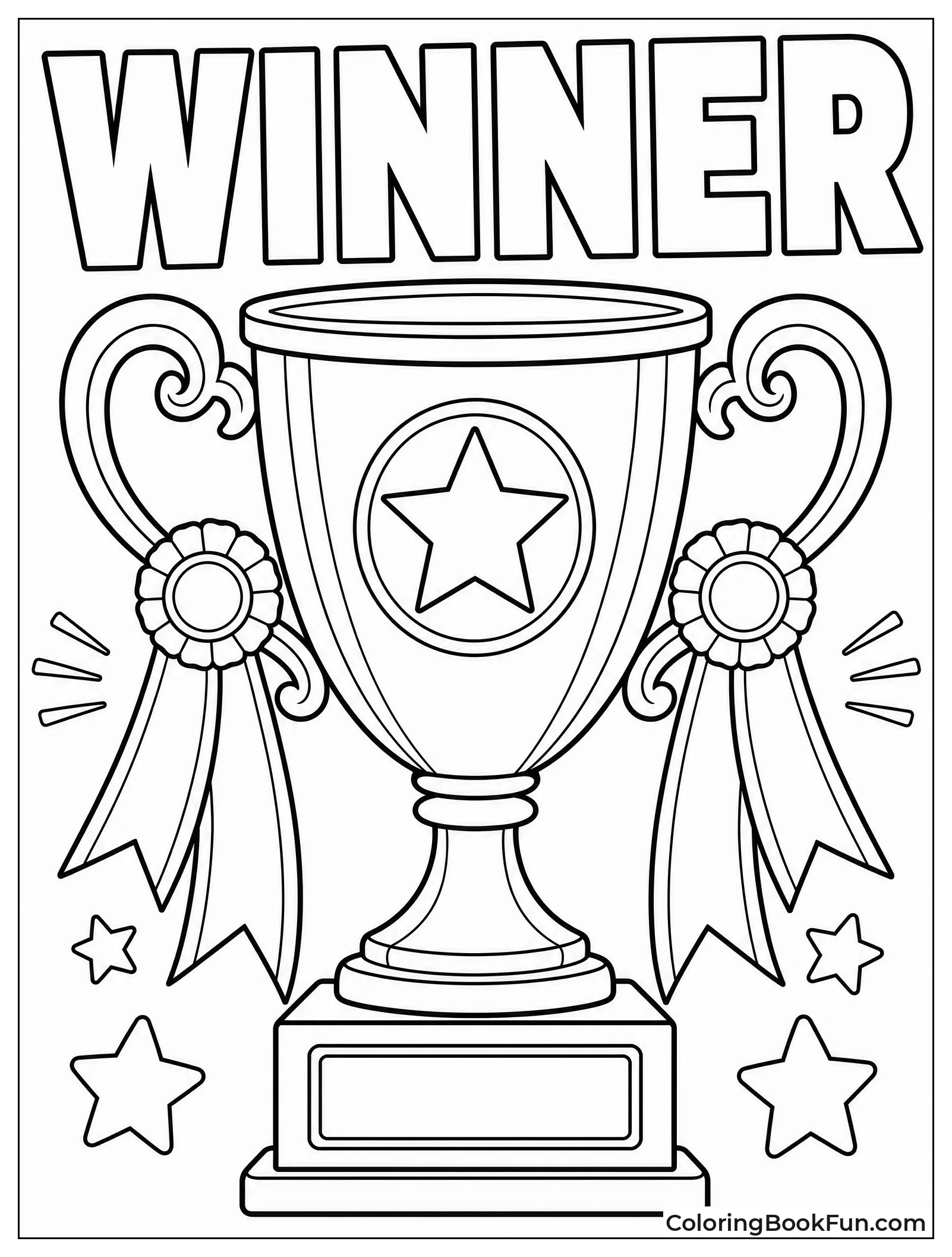 Shiny Trophy Shows Winner Message
