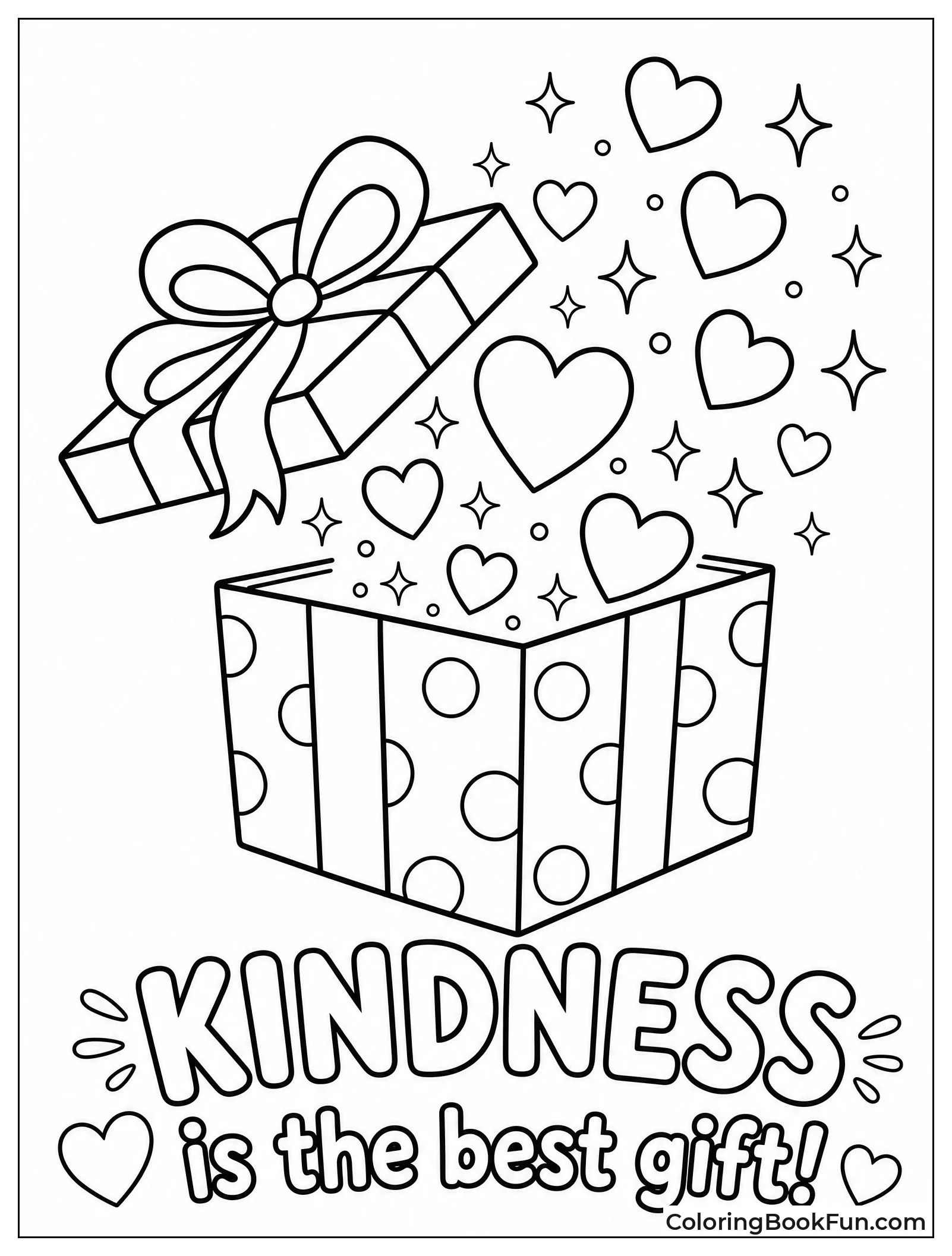 Gift Box Spills Sparkles and Hearts