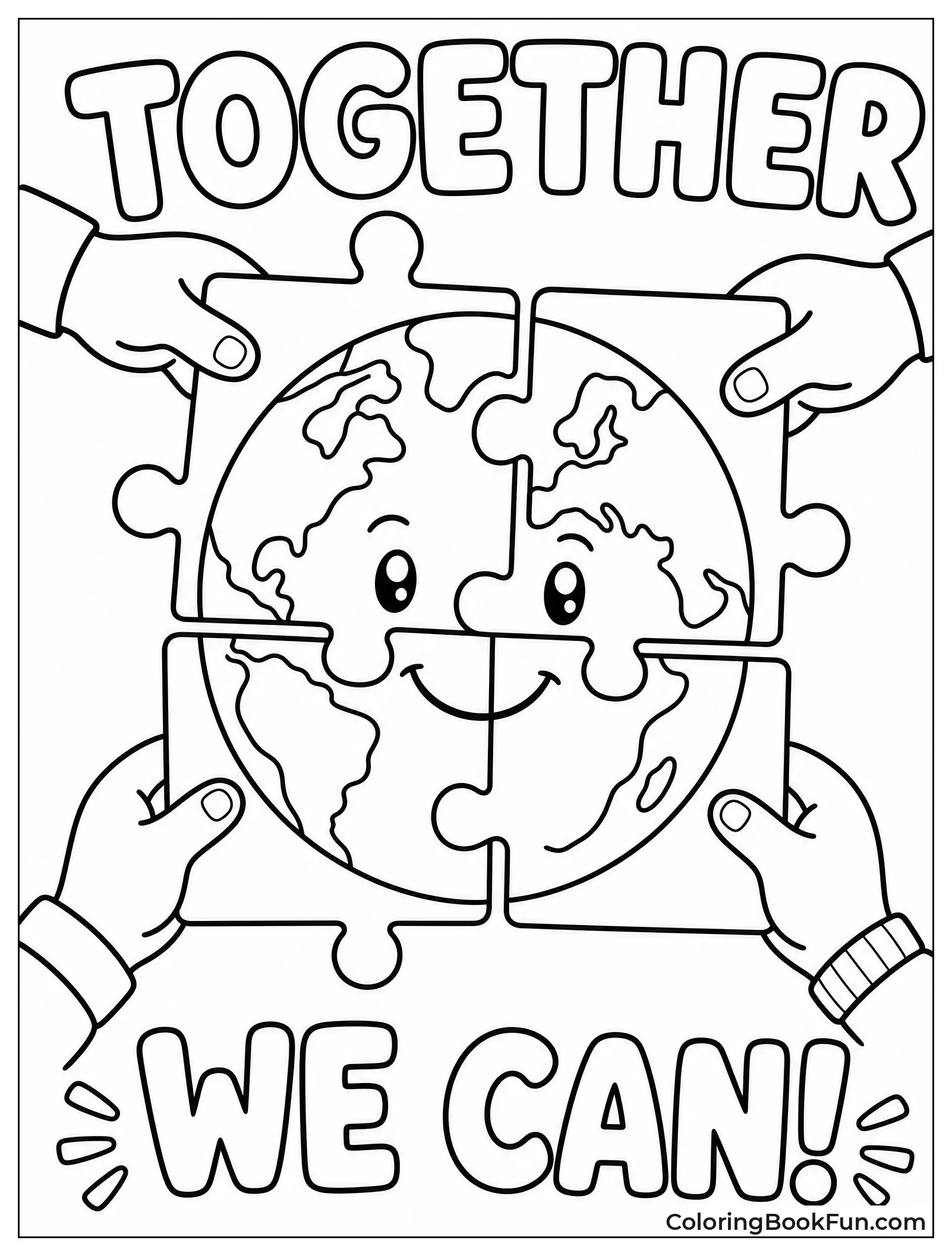Hands Fit Puzzle Pieces Together