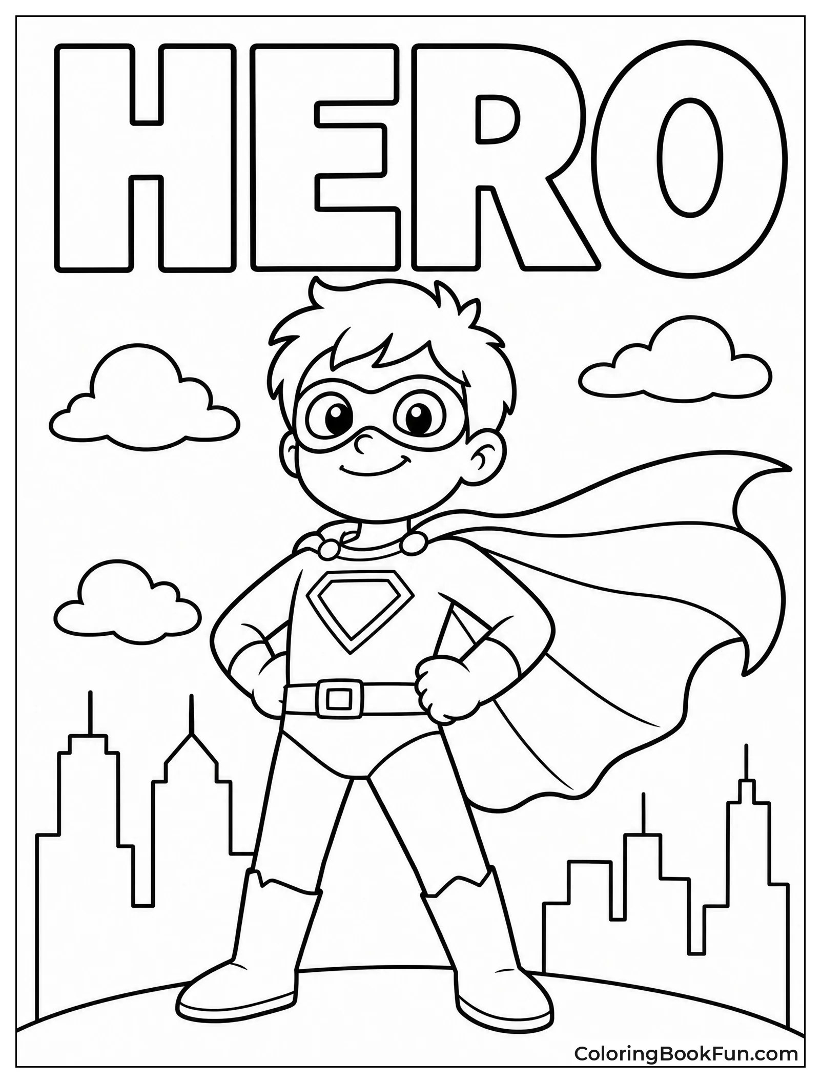 Super Kid Stands in Power Pose