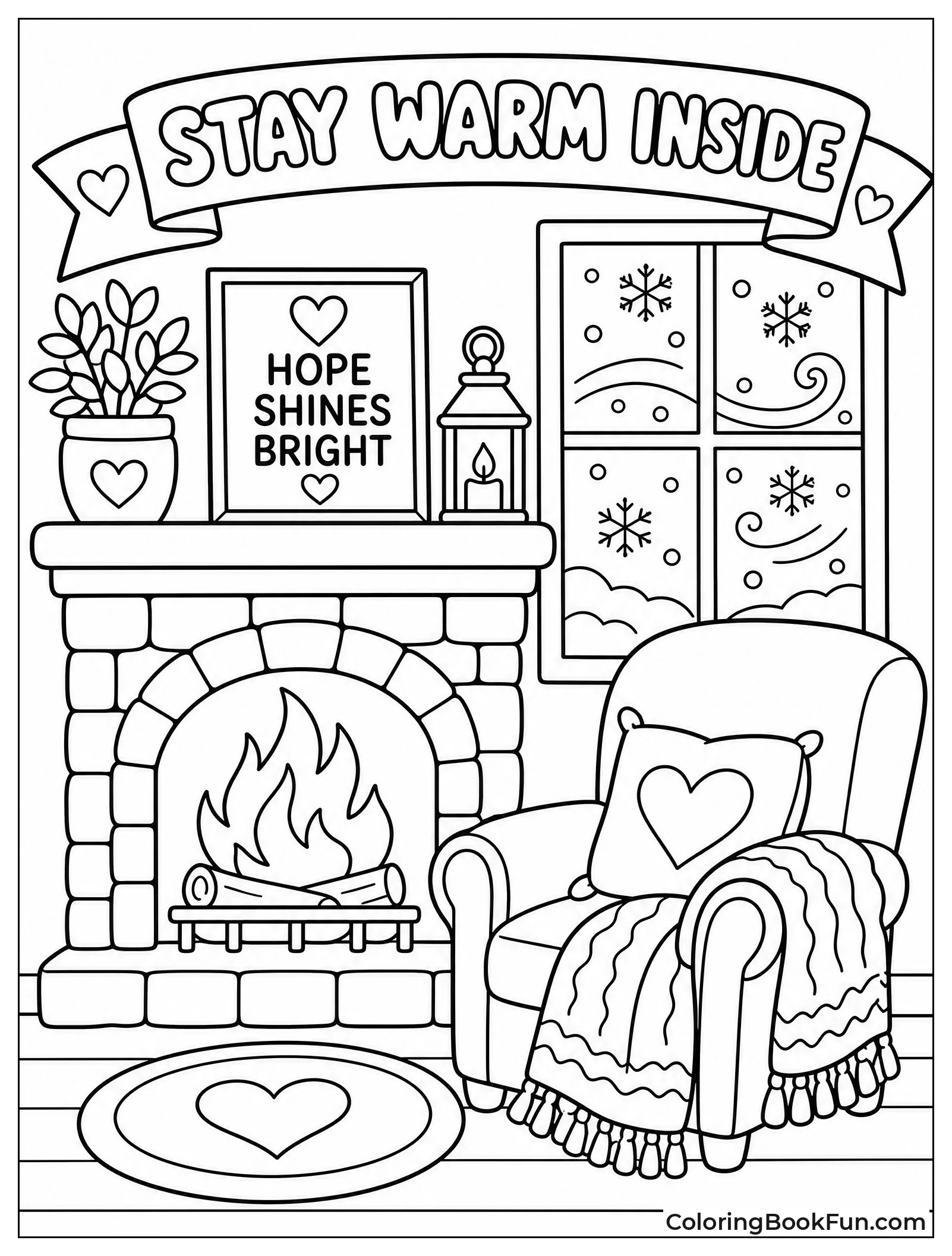 Cozy Fire Gives Warm Hope in Snow