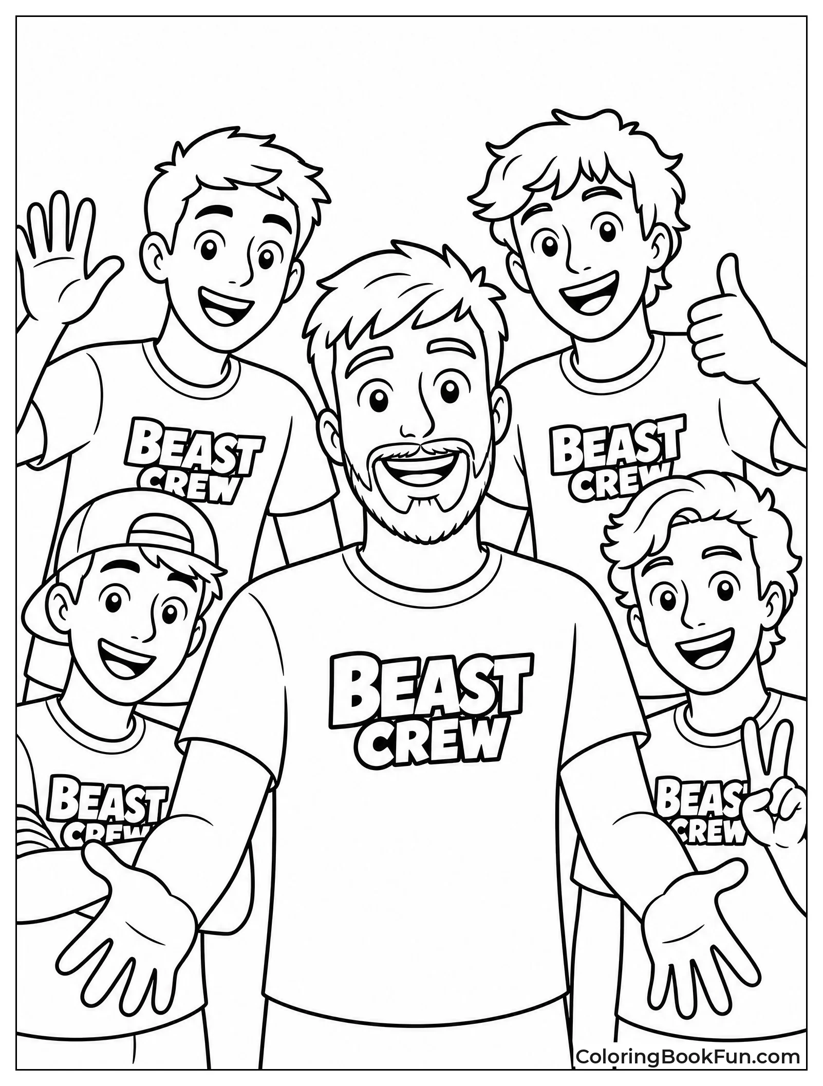 MrBeast with Crew in Matching Shirts