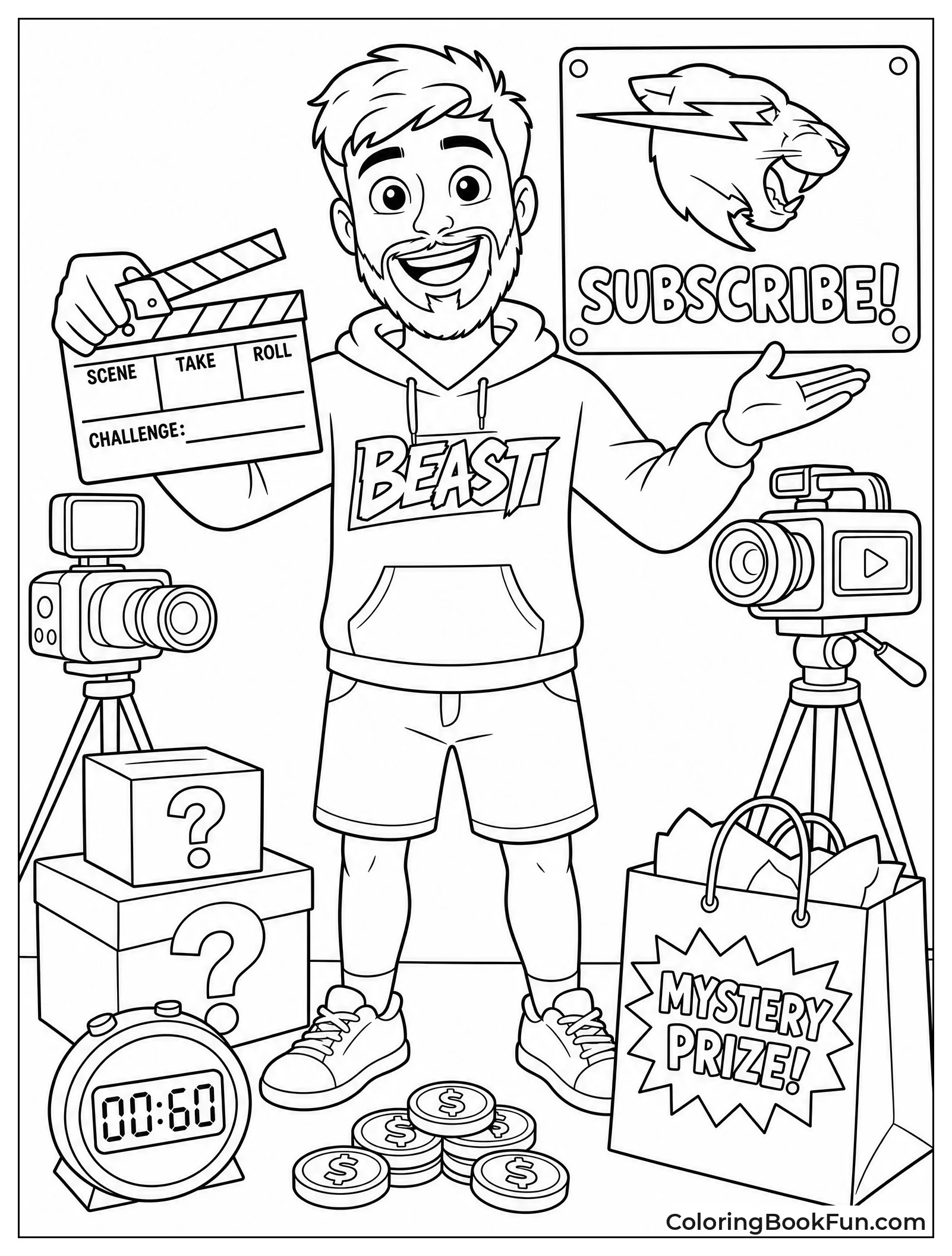 MrBeast Surrounded by Studio Props