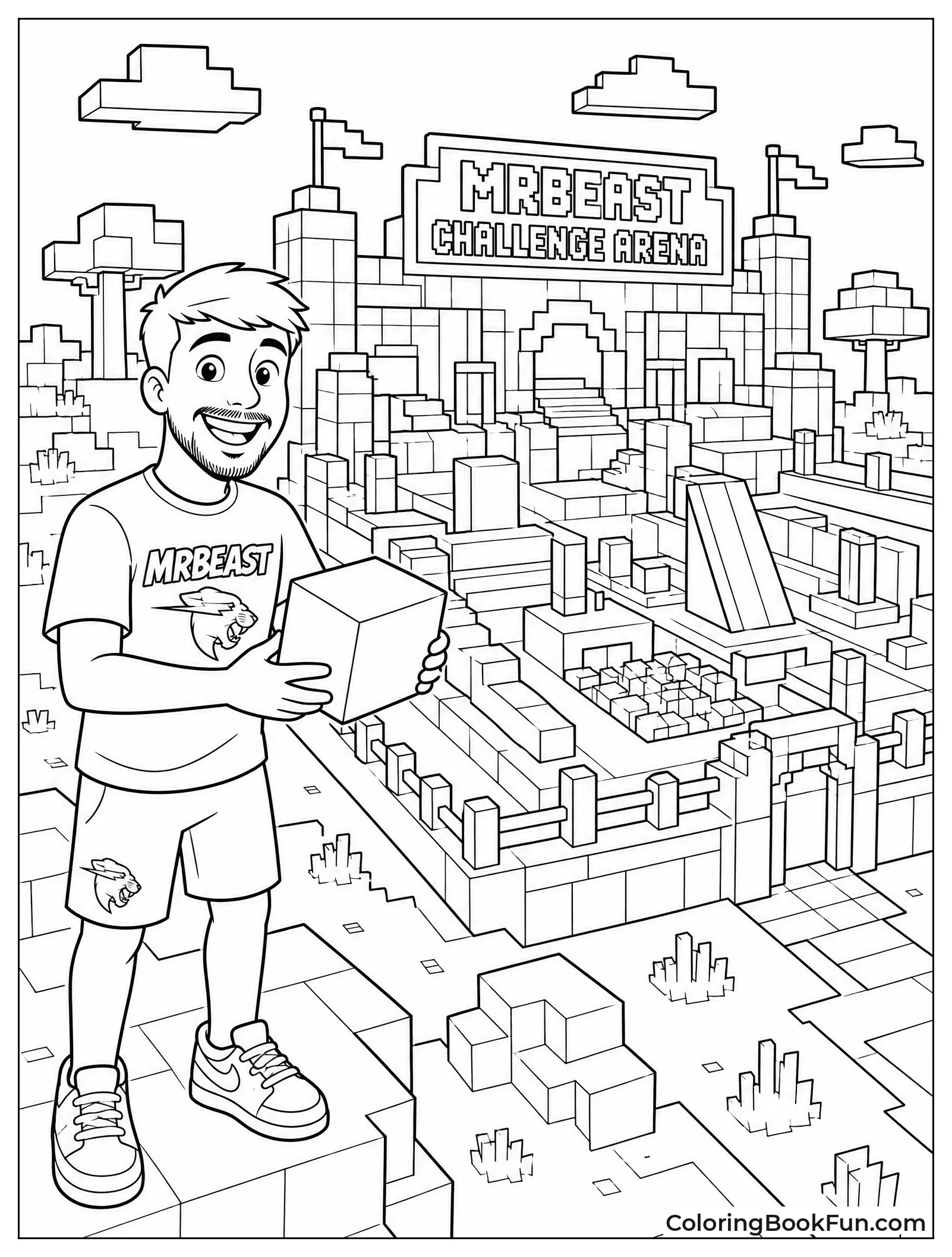 MrBeast Building Minecraft Arena
