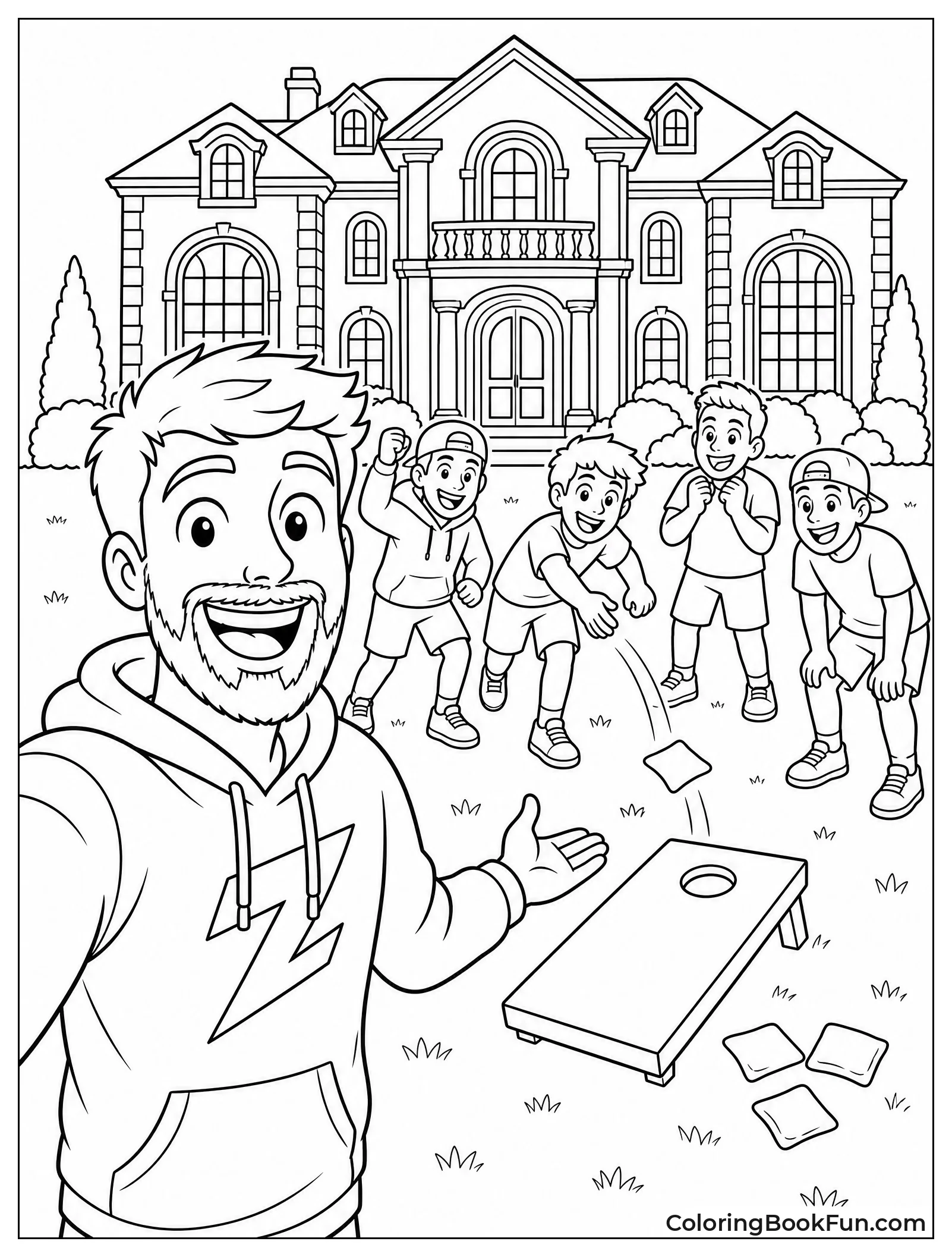 MrBeast Outside Mansion with Friends