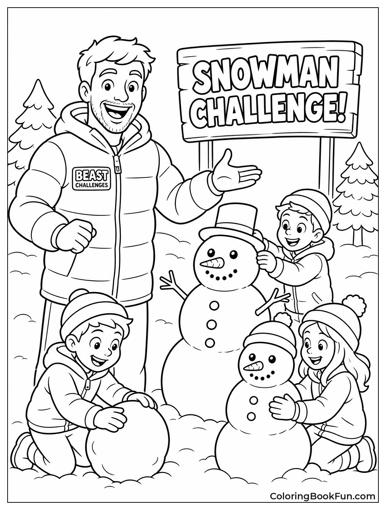 MrBeast Hosting Snowman Building Challenge