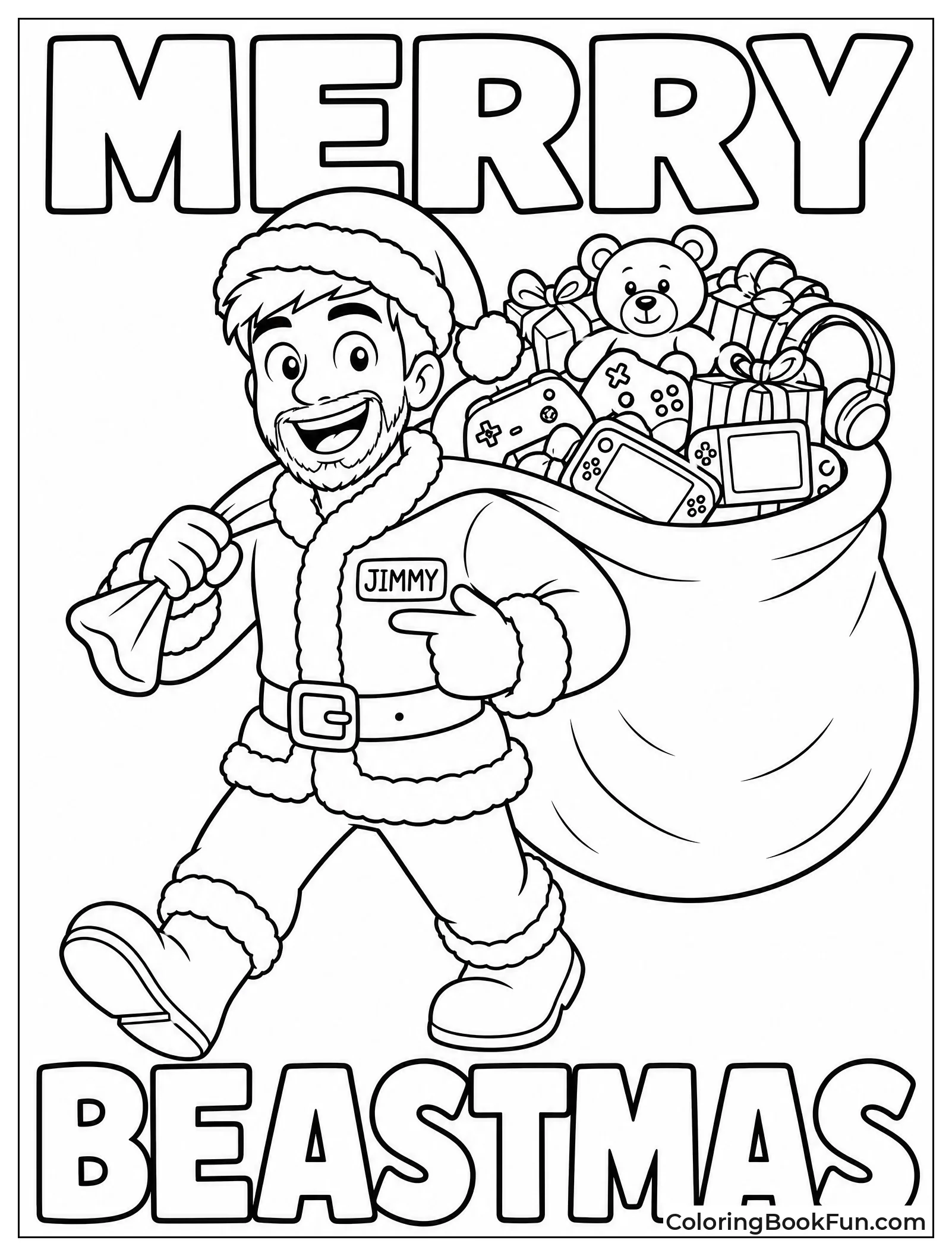 Santa Beast Carrying Giant Toy Sack