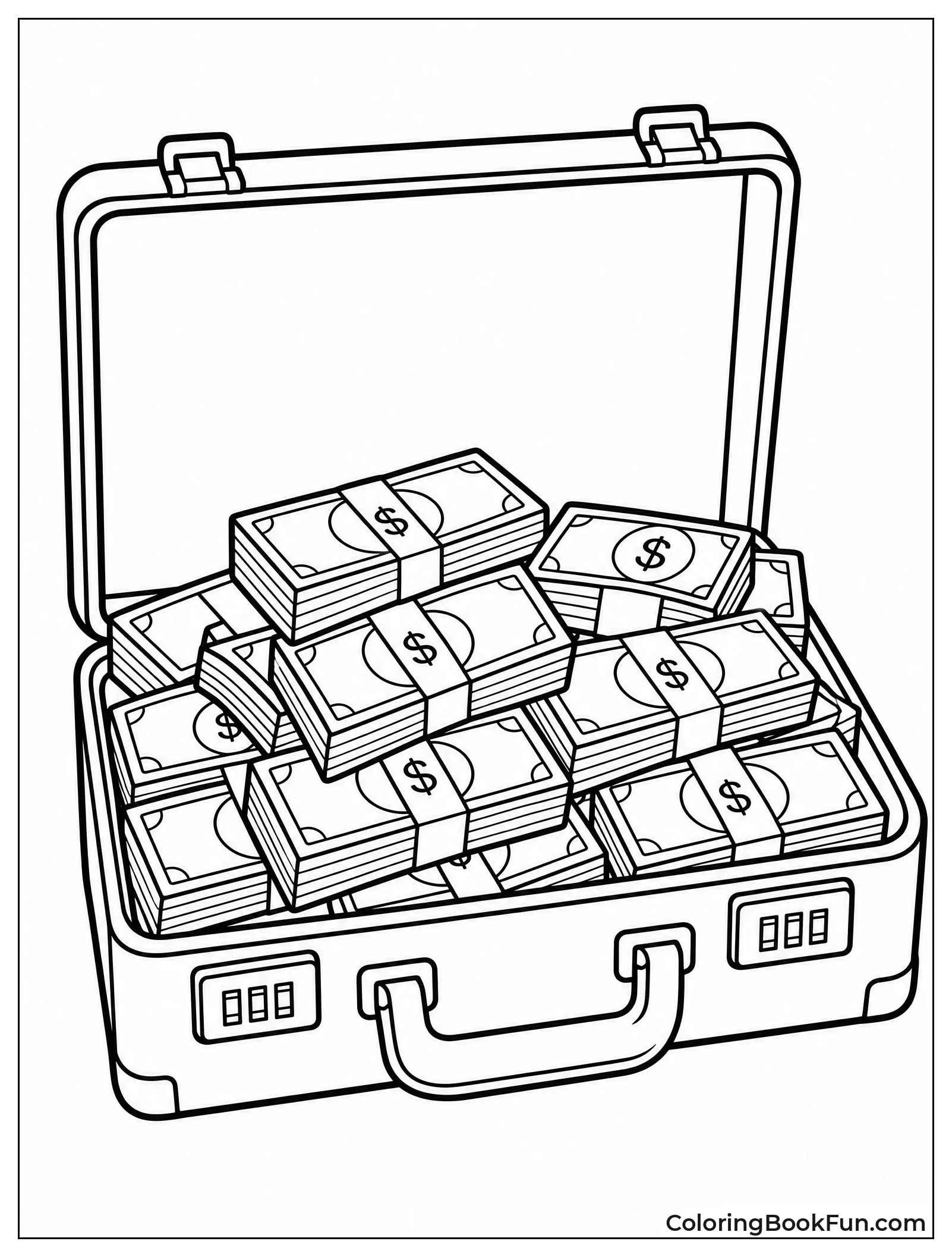 Briefcase Overflowing with Stacks of Cash