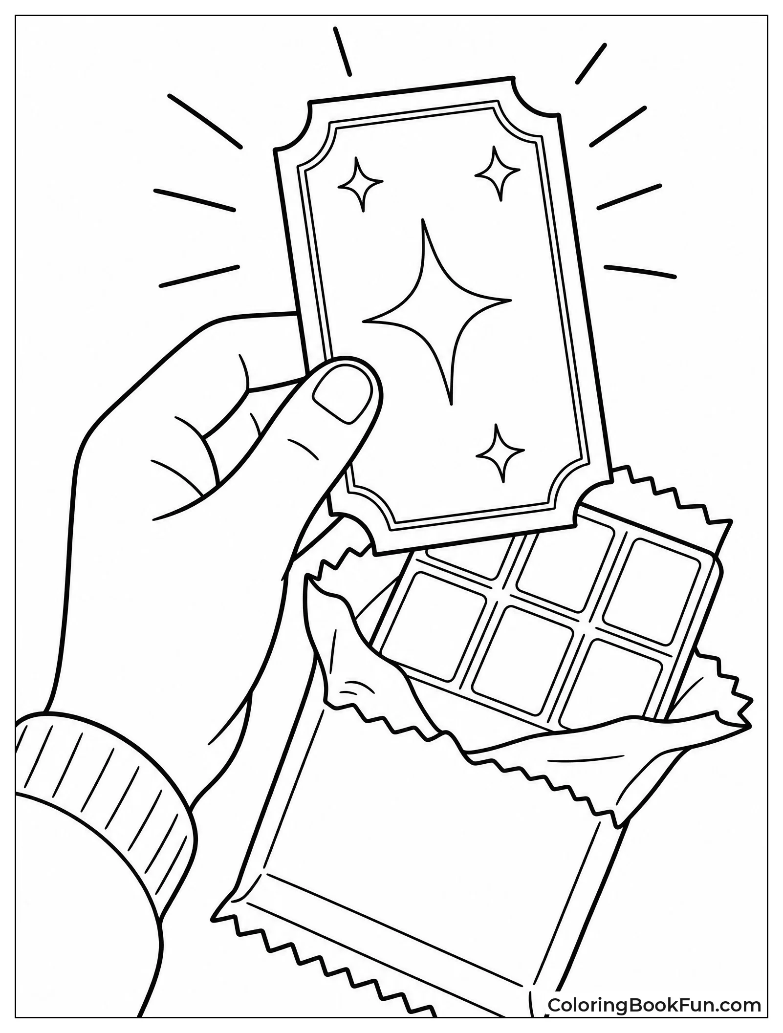Hand Holding Shiny Golden Ticket