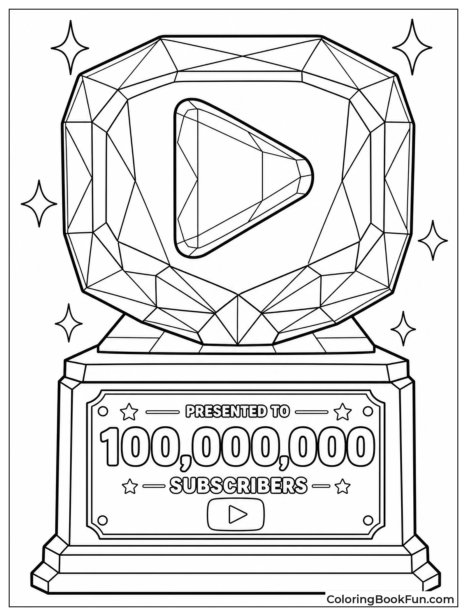 Shiny Red Diamond Play Button
