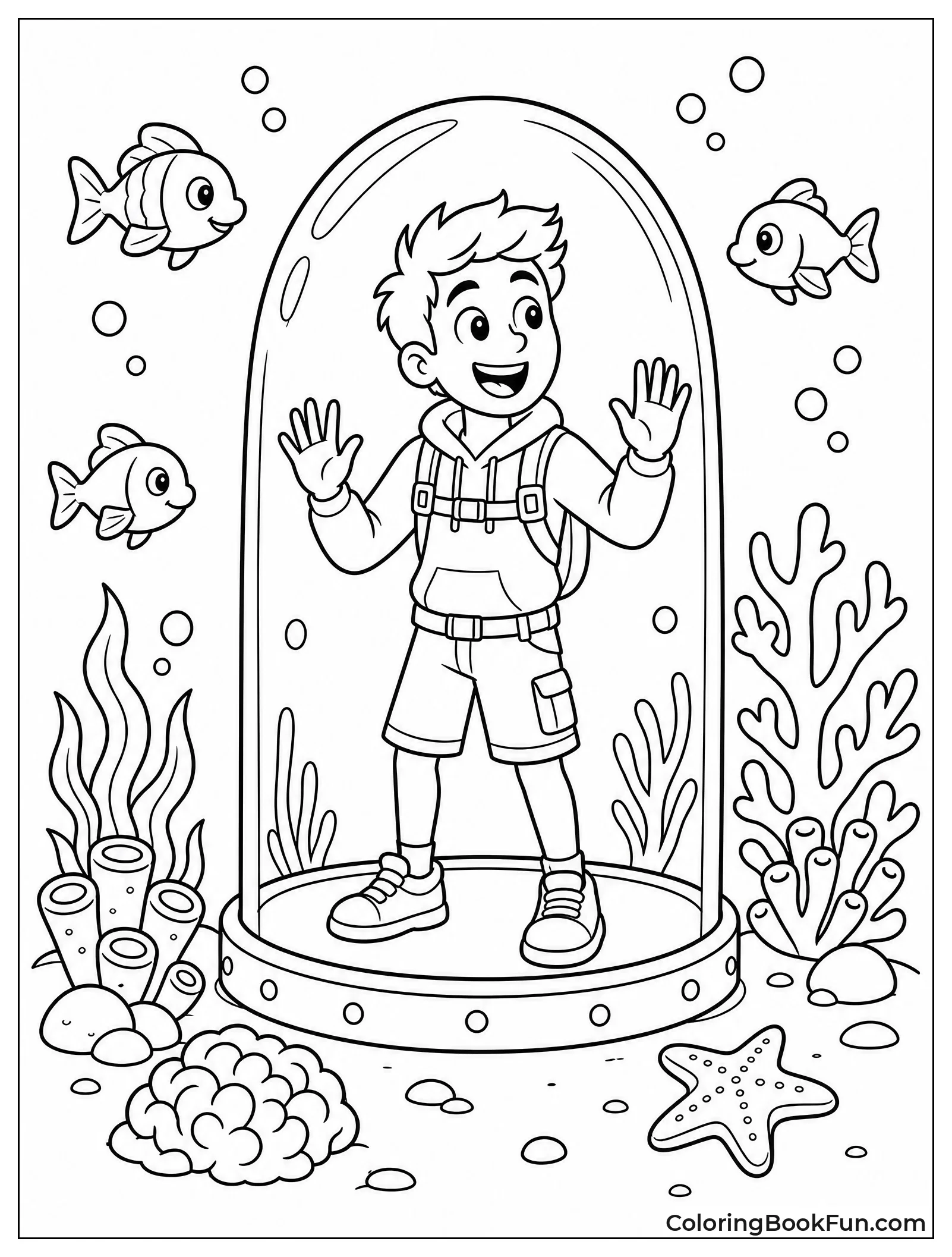 Jimmy Inside Underwater Glass Dome